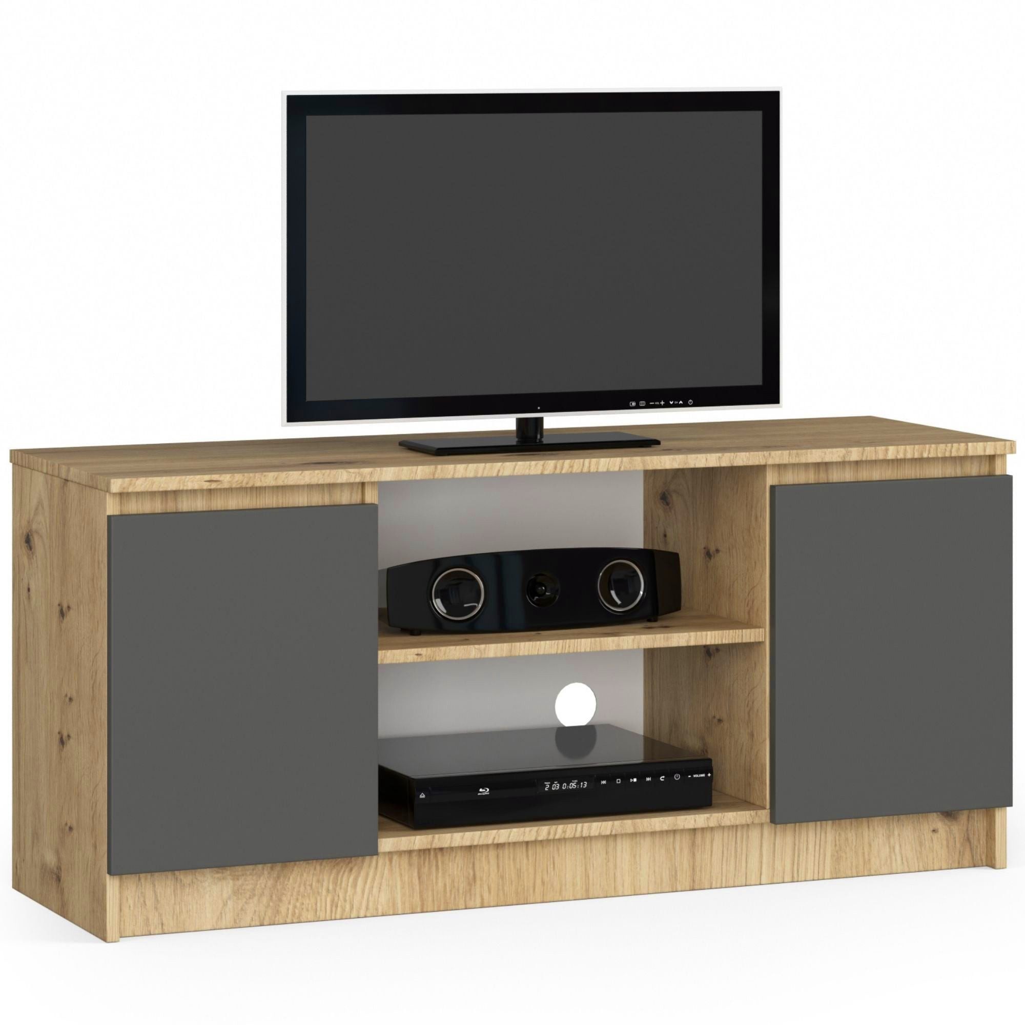 Raumhirsch Furniture Lowboard, TV-Schrank - Elegantes Design für Ihr Wohnzimmer - Fernsehtisch, 120 cm für TV bis 65", 2 Türen, 2 Böden, bis 75 kg, kratzfest