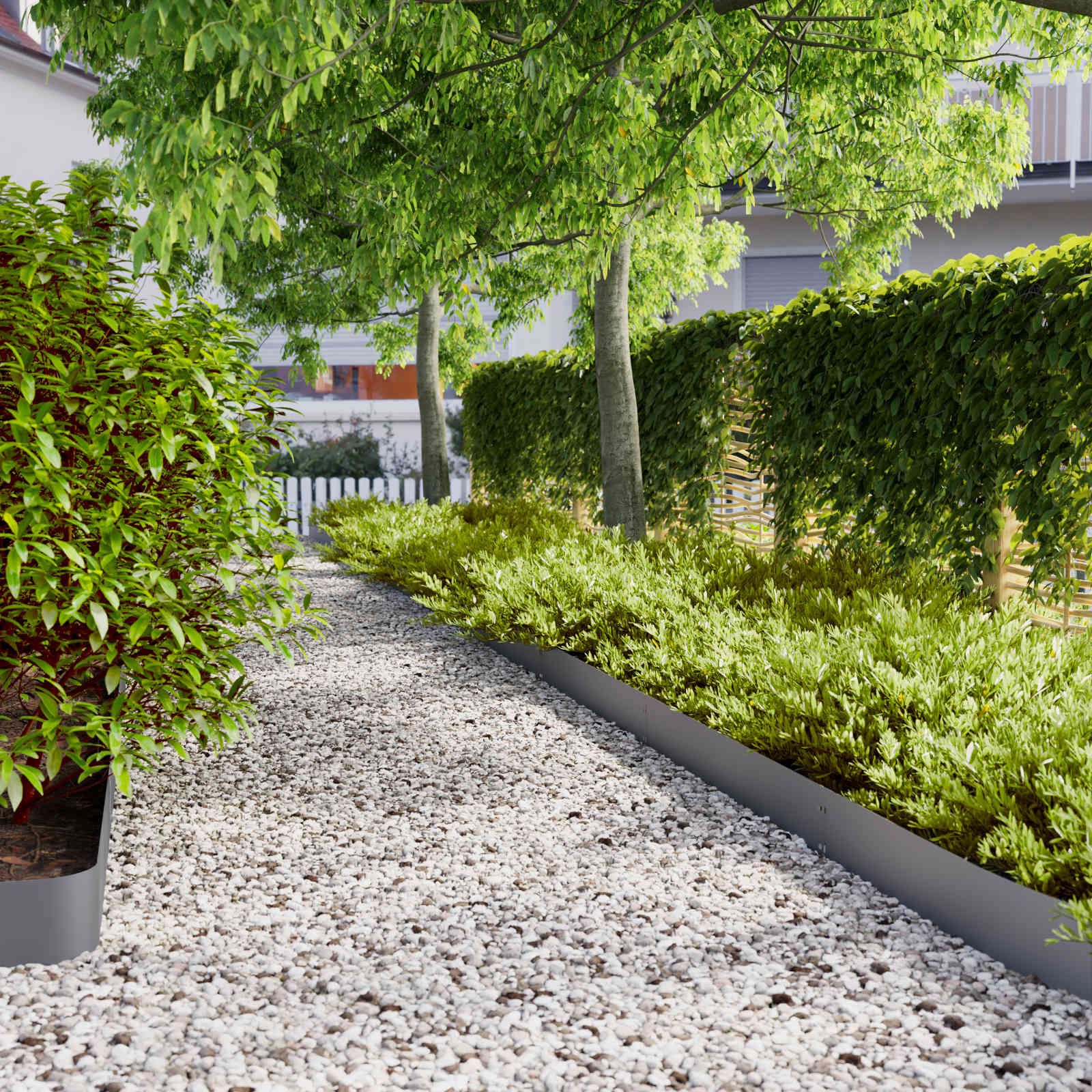 vidaXL Beetumrandung Rasenkante 30 stk. 15 x 103 cm Stahl Anthrazit