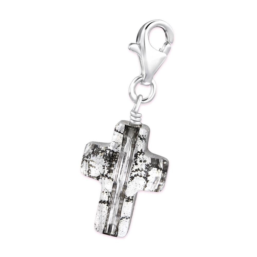 BUNGSA Anhänger Set Anhänger mit LA CRYSTALE Kristall Kreuz aus 925 Silber Damen (1-tlg), Pendant Halsketten