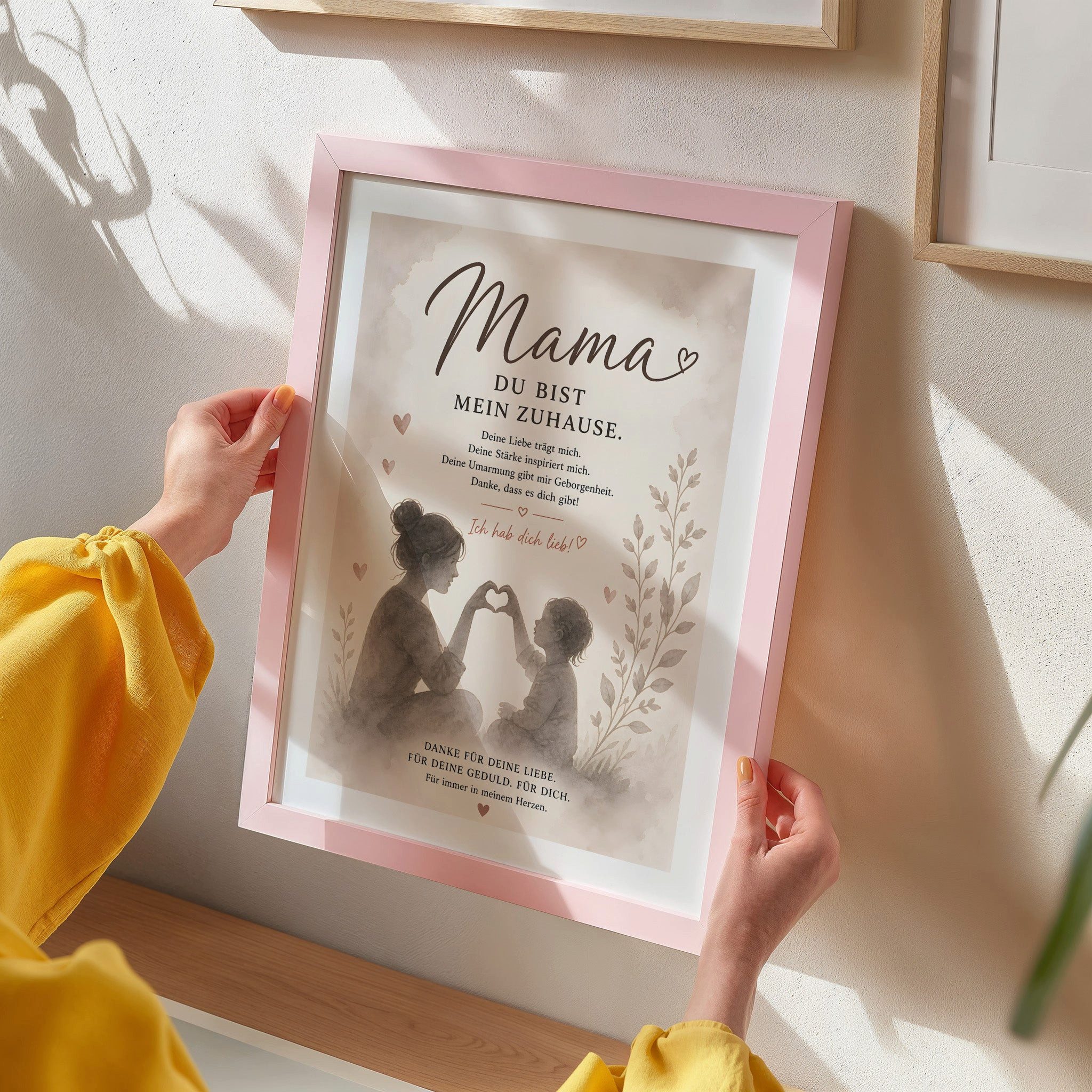 JUSTGOODMOOD Poster Muttertag Mama Kind Geschenk für Mama Liebe Spruch Familie Wanddeko Pr, (1 St)