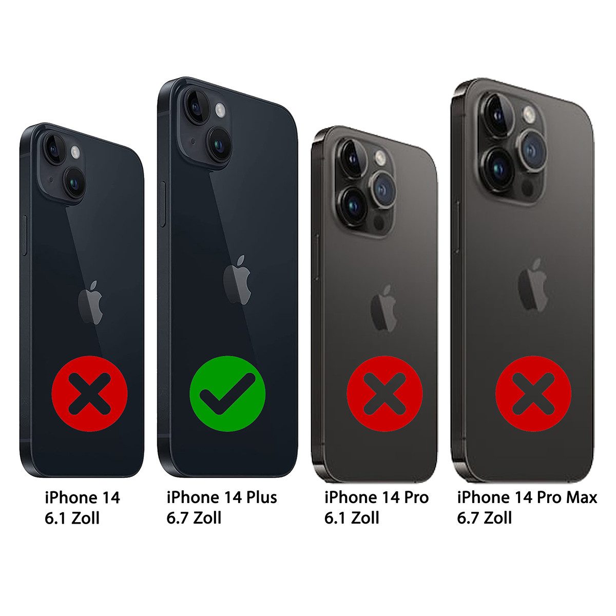 Burkley Handytasche Leder Book Cover für iPhone 14 Plus Hülle (1-tlg., Book Case Lederhülle mit Kartenfach und Magnetverschluss), Optimaler Rund-Um-Schutz, Kartenfächer mit RFID Blocker