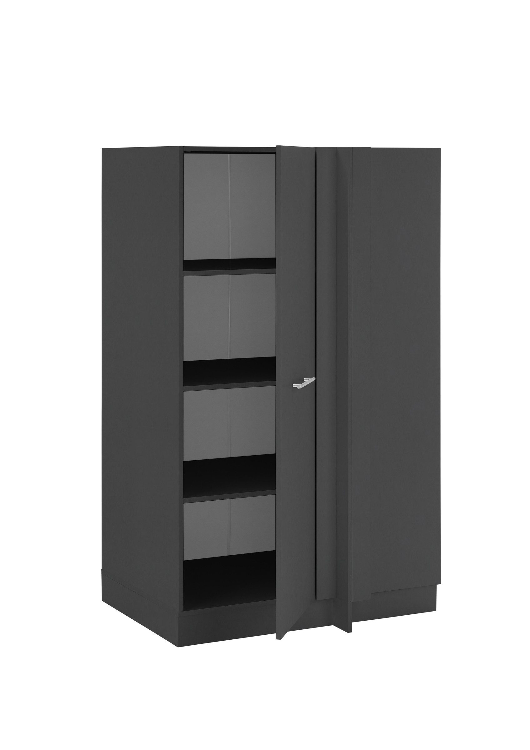 freiraum Eckschrank LAUNDREEZY in Anthrazit, Holzwerkstoff - 100x162x68cm (BxHxT)