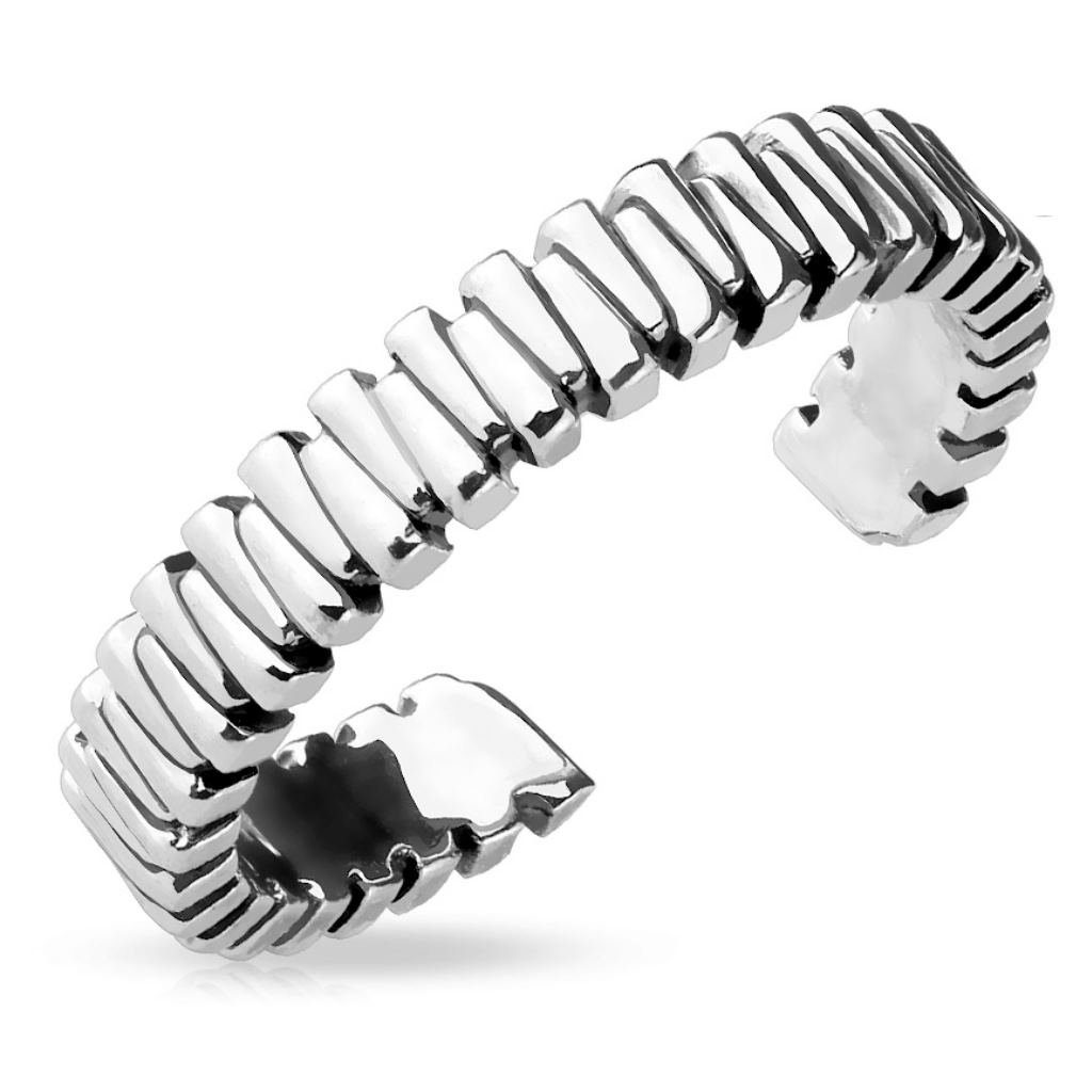 Zehenring Zehenring schmal gerillt Silber aus Messing Damen