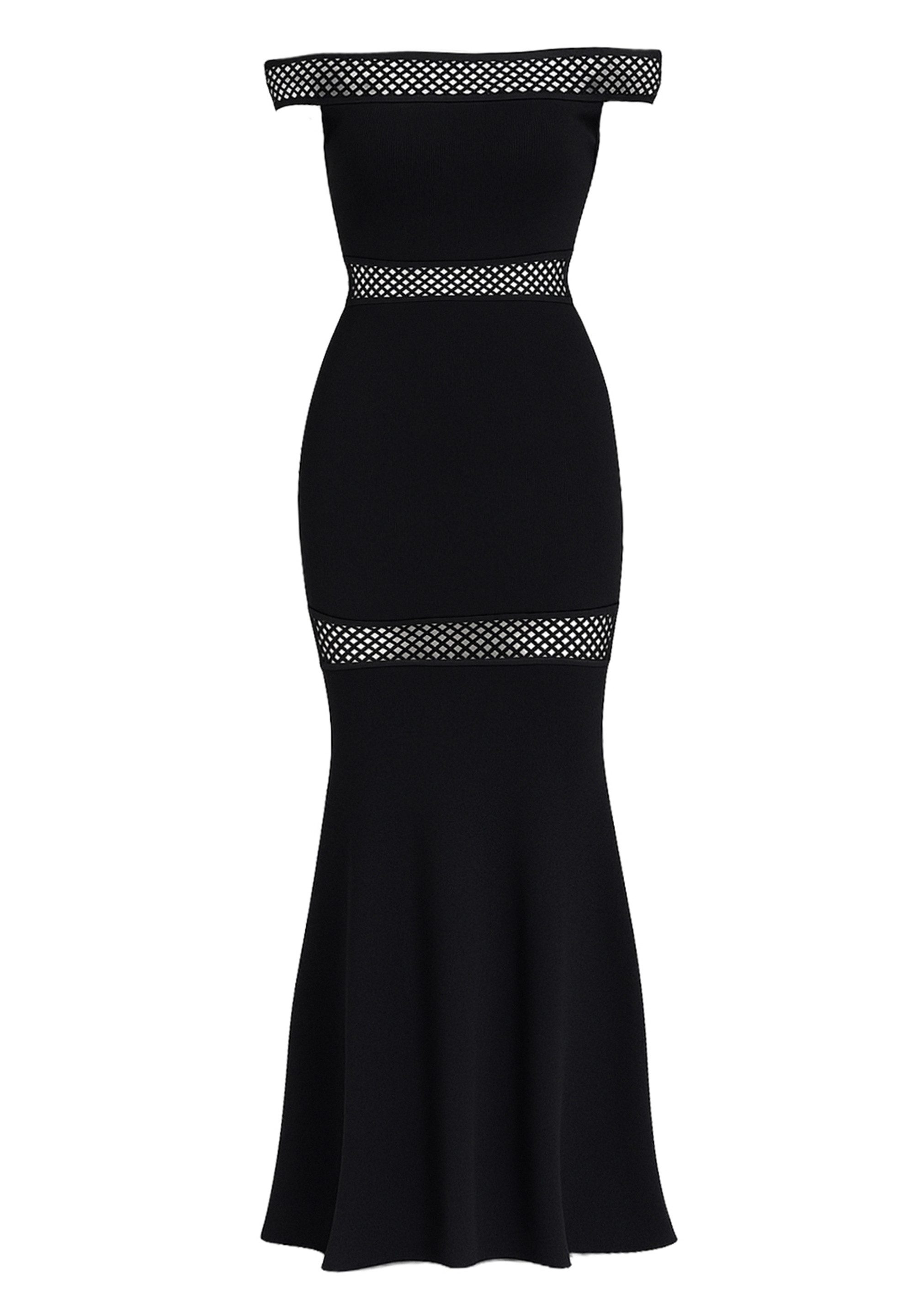 Goddiva Maxikleid Off The Shoulder Ribbed Bodycon Maxi Dress langes Kleid günstig online kaufen