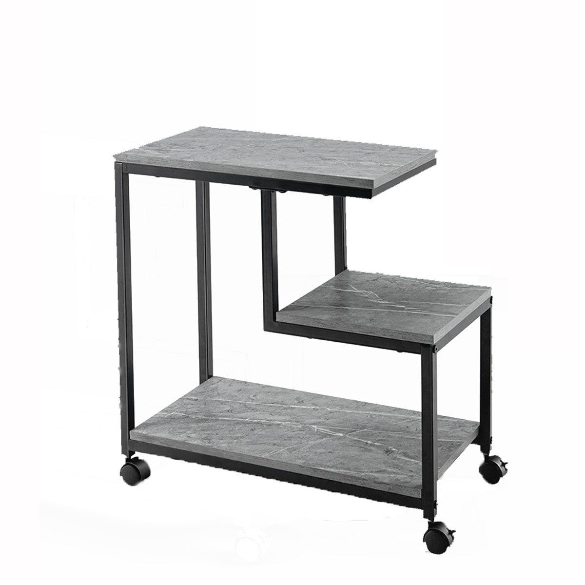 COSTWAY Beistelltisch Nachttisch, 3 Ebenen, auf Rollen, mit Marmoroptik. Reduzierter Preis € 53,99. Unverbindliche Preisempfehlung € 79,99