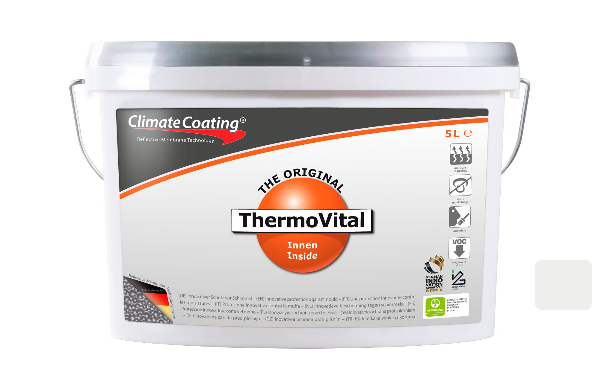 ClimateCoating Wand- und Deckenfarbe ThermoVital, feuchteregulierend, vorbeugend gegen Schimmelpilzwachstum