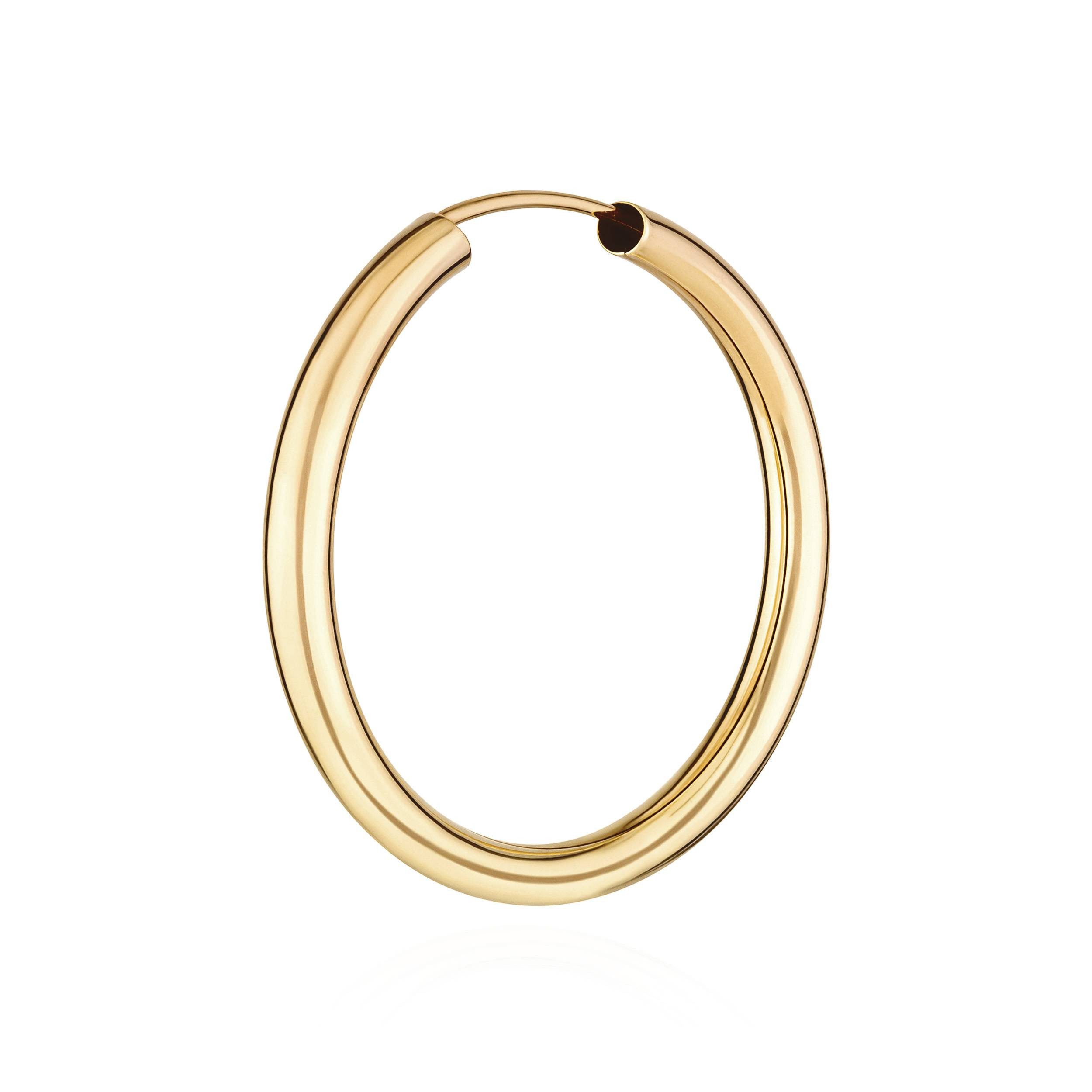 NKlaus Single-Creole Einzel 750 Gelbgold Creole Ohrring Ohrschmuck 2,5m