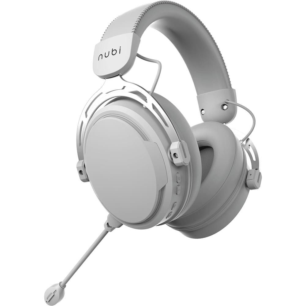 nubi NH1 Pro Wireless Headset Weiß für Gaming, Musik & Multimedia Gaming-Headset (Abnehmbares, flexibel positionierbares Mikrofon) – Bild 4 von 5