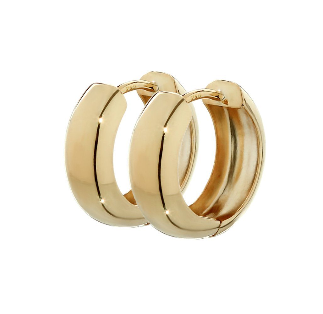 NKlaus Круглые серьги Paar 750 Gelbgold Круглые серьги Серьгиn 12,2 X 3, (Damen)