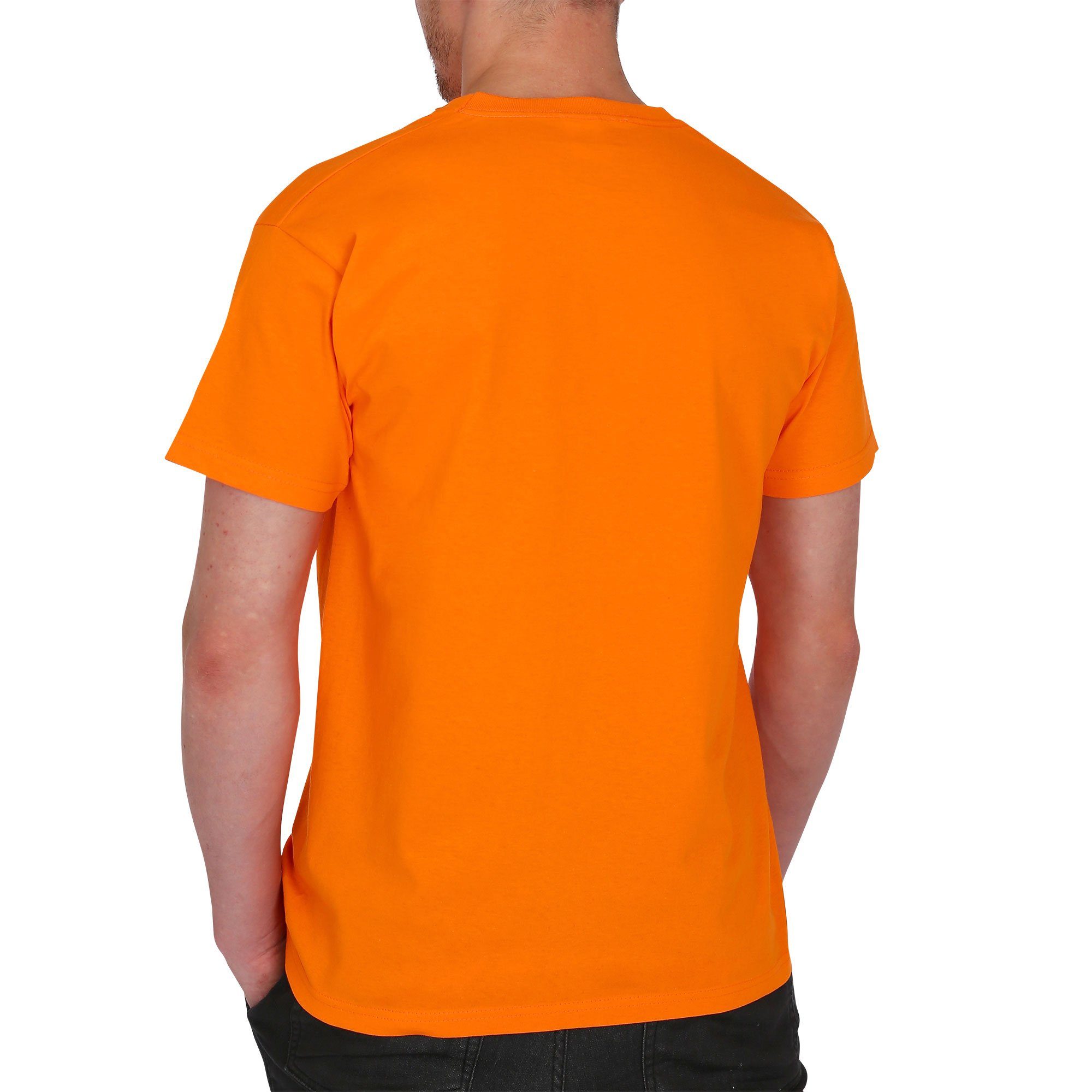 Fruit of Vintage-Logo Rundhalsshirt Loom orange T mit Valueweight the