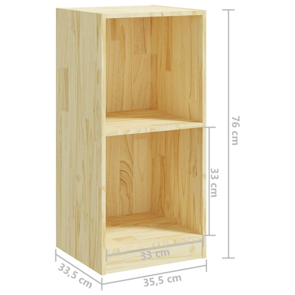 cm Fächerschrank Natur Massivholz vidaXL Beistellschrank (1-St) Kiefer 35,5x33,5x76