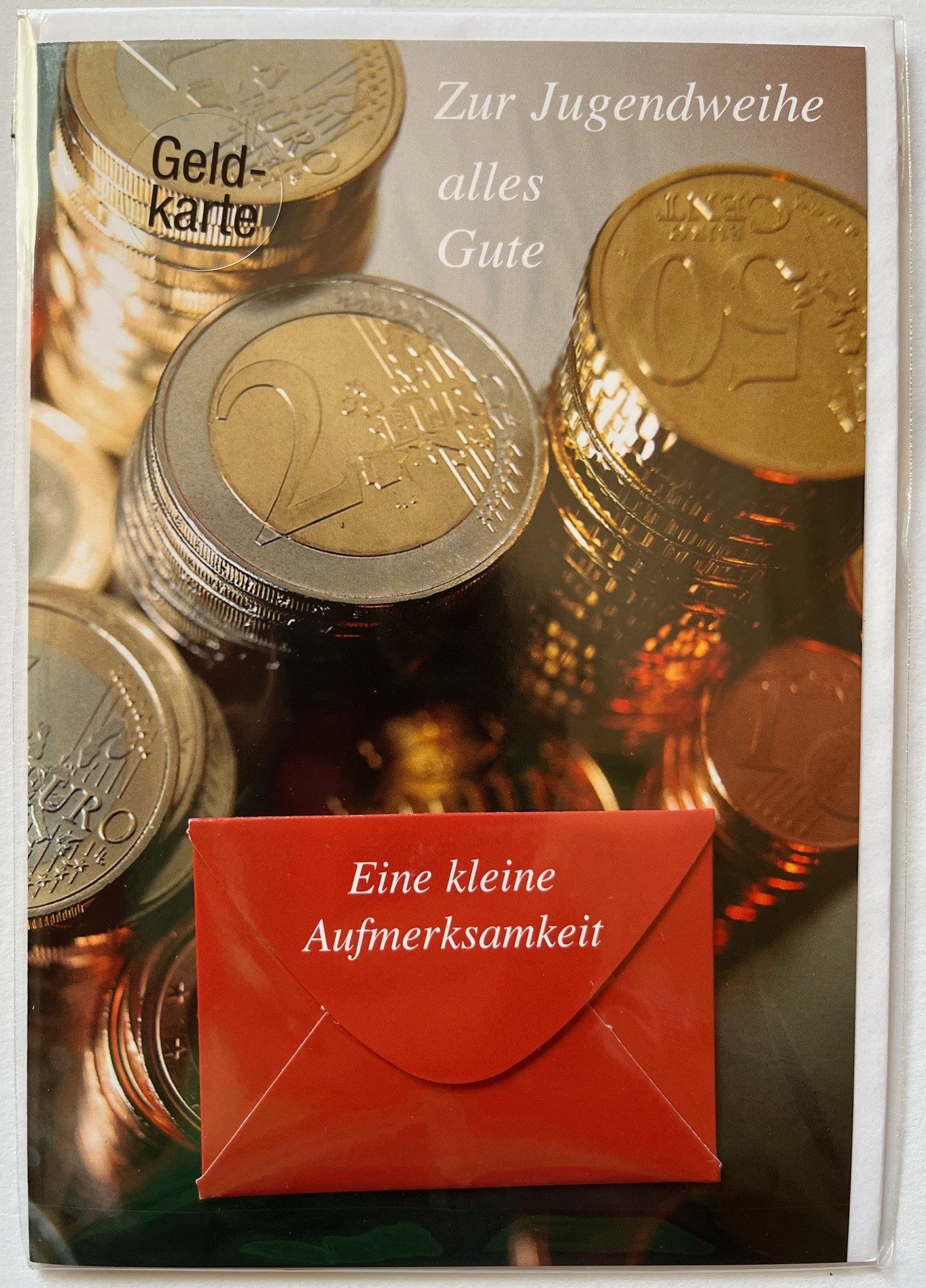 Grußkarten Jugendweihe - Karte mit Briefumschlag - Geldmünzen