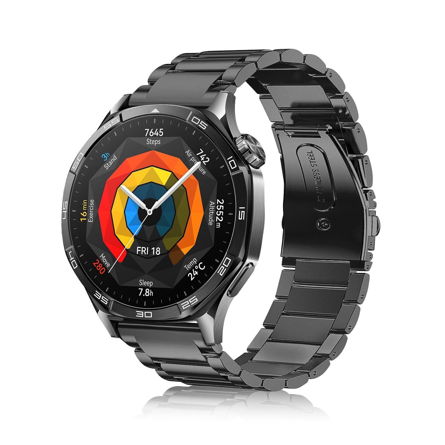 Fintie Smartwatch-Armband für Huawei Watch GT5/GT5 Pro 46mm/Watch GT4 46mm/Watch GT3/GT3 Pro, Smartwatch - Edelstahl Metall Uhrenarmband
