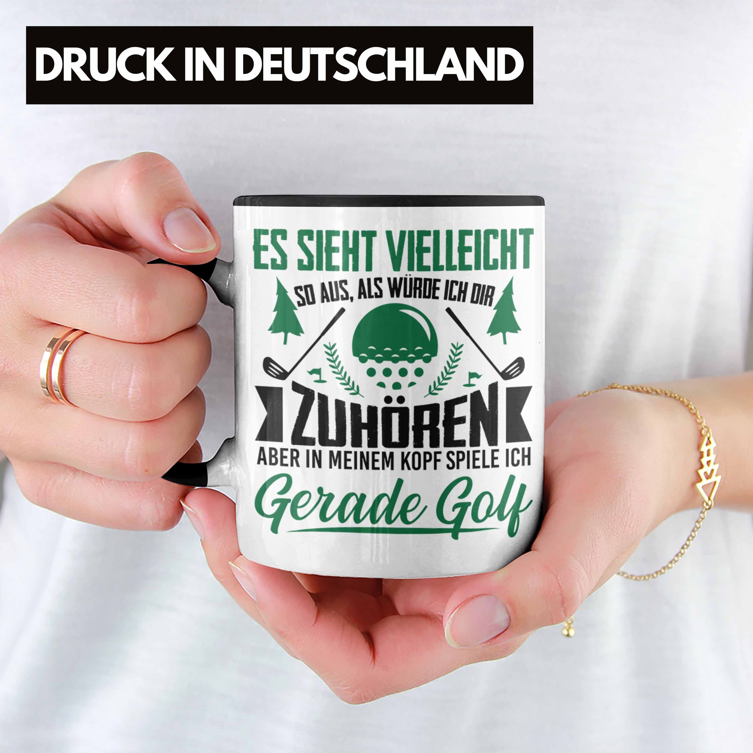 Trendation Tasse Trendation Kaffeetasse Tasse Geschenk Golf mit - Spruch für Geschenkidee - Schwarz Golfer Golfer