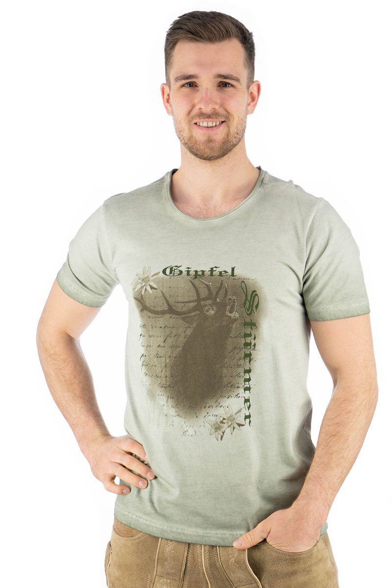 OS Trachten Trachtenshirt Lyusop Kurzarm T-Shirt mit Motivdruck
