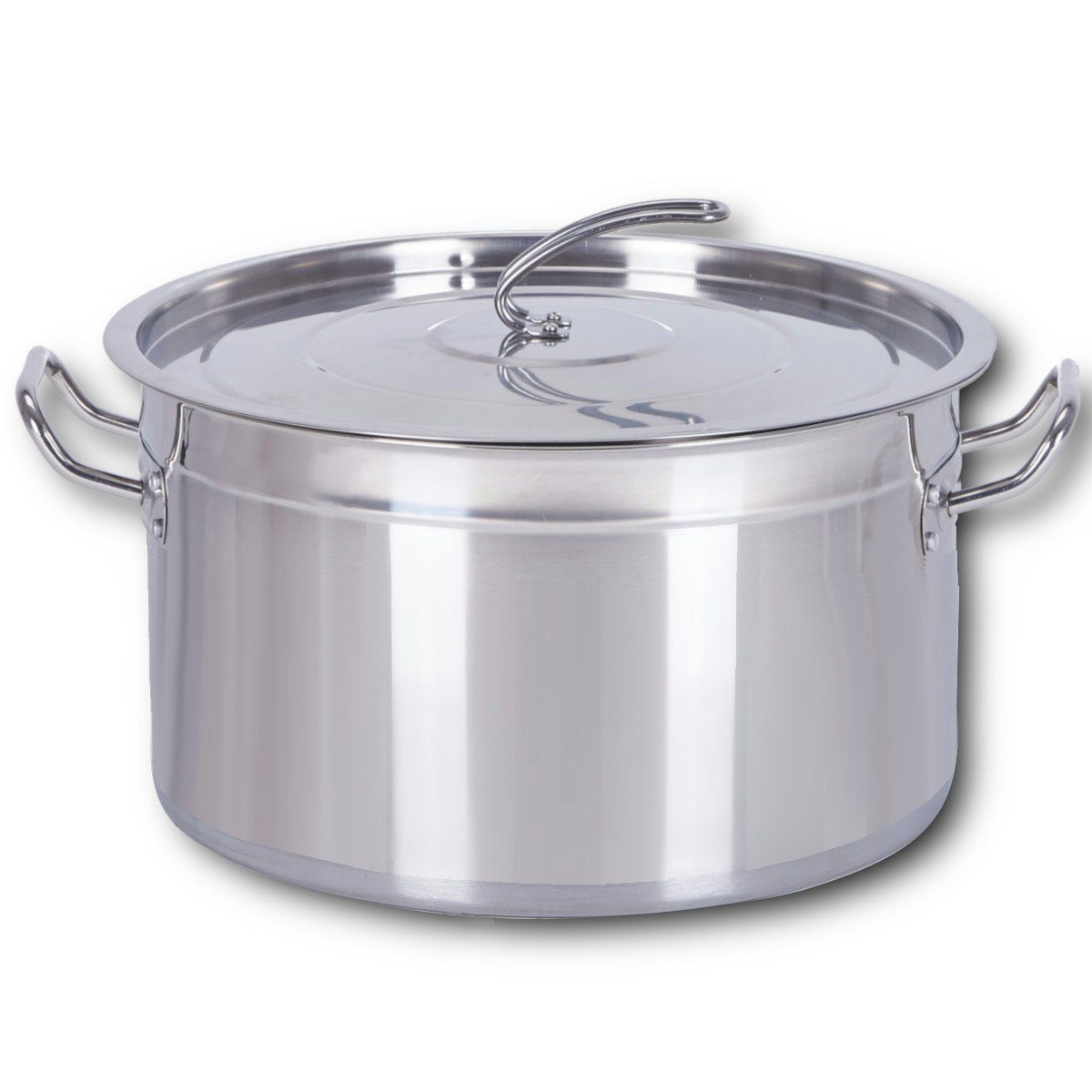HOOZ Suppentopf Kochtopf Gastronomie Suppentopf Groß 13-100 Liter für alle Herdarten, Edelstahl (XXL Partytopf 15 l mit Deckel, 2-tlg., Induktionsgeeignet, inkl. Deckel und innenliegender Messskala), Großvolumiger Gastro-Topf – für Großküche & Feiern mit