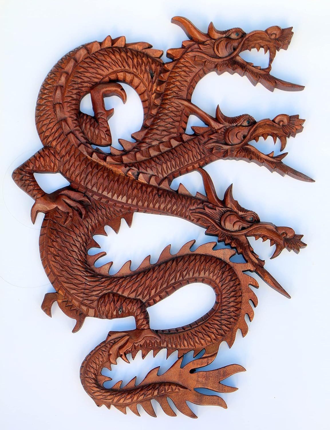 Wogeka Wanddekoobjekt Wand-Relief chinesischer Drache zum aufhängen Wanddeko