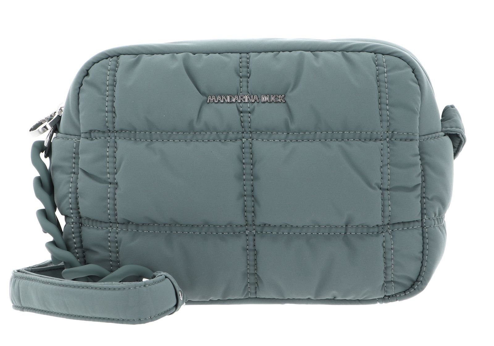 Mandarina Duck Damen Handtasche ‚Pillow Dream Crossover‘ – Gepolstert, Mit Kettengurt, Rosa Innenfutter