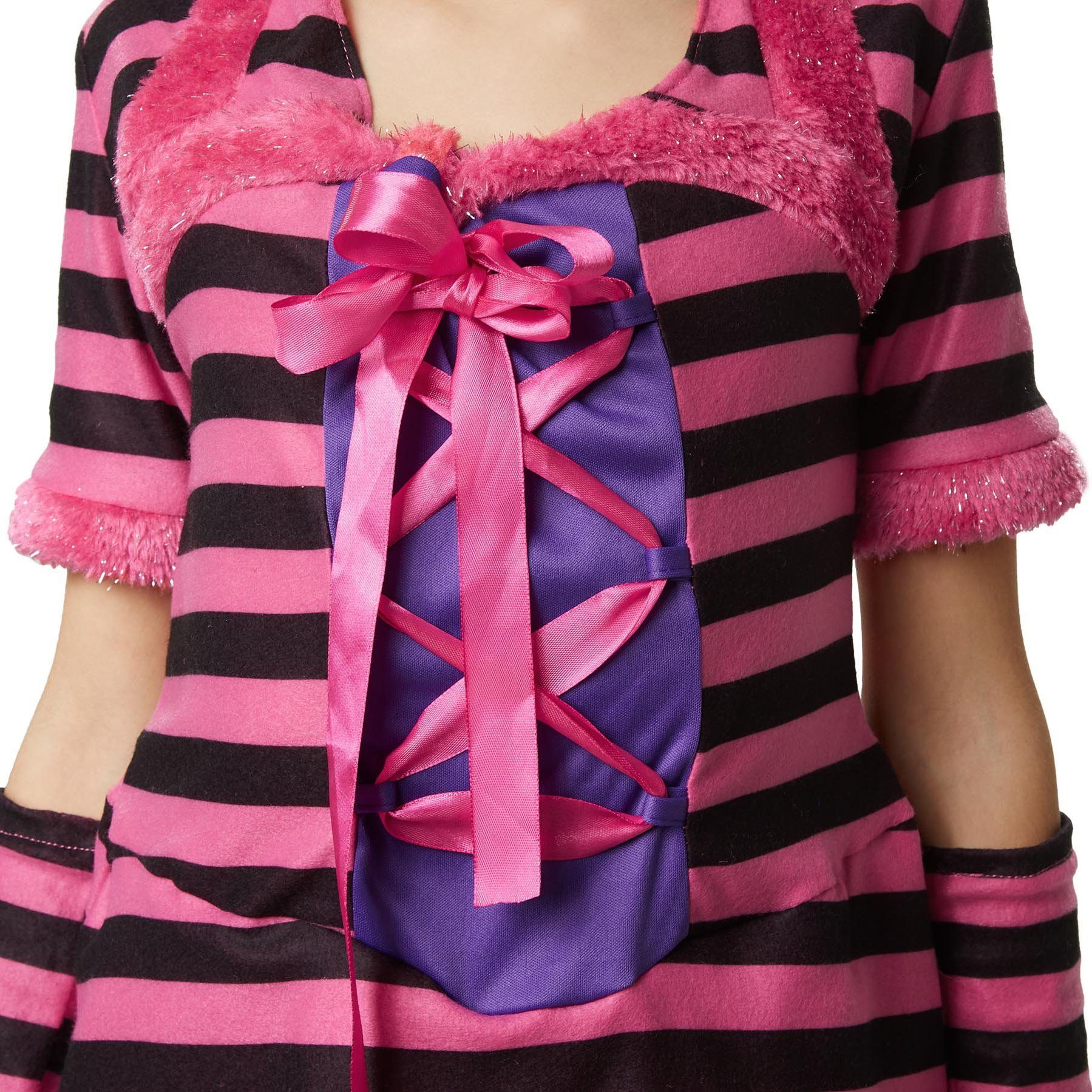 dressforfun Kostüm Kinderkostüm Galantes Grinsekätzchen, Schwarz-pink gestreiftes Katzenkostüm