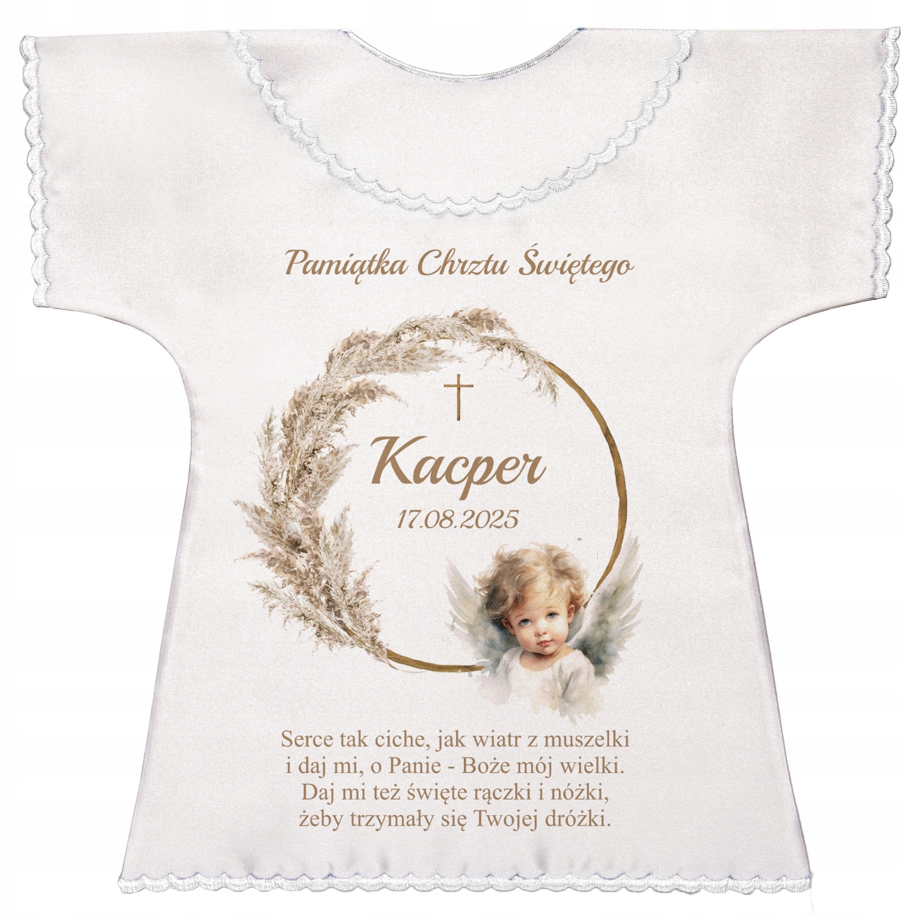 Festivalartikel Taufkleid Personalisiertes Tauftuch mit Name Tauferinnerung Weiß Unisex (1-tlg)