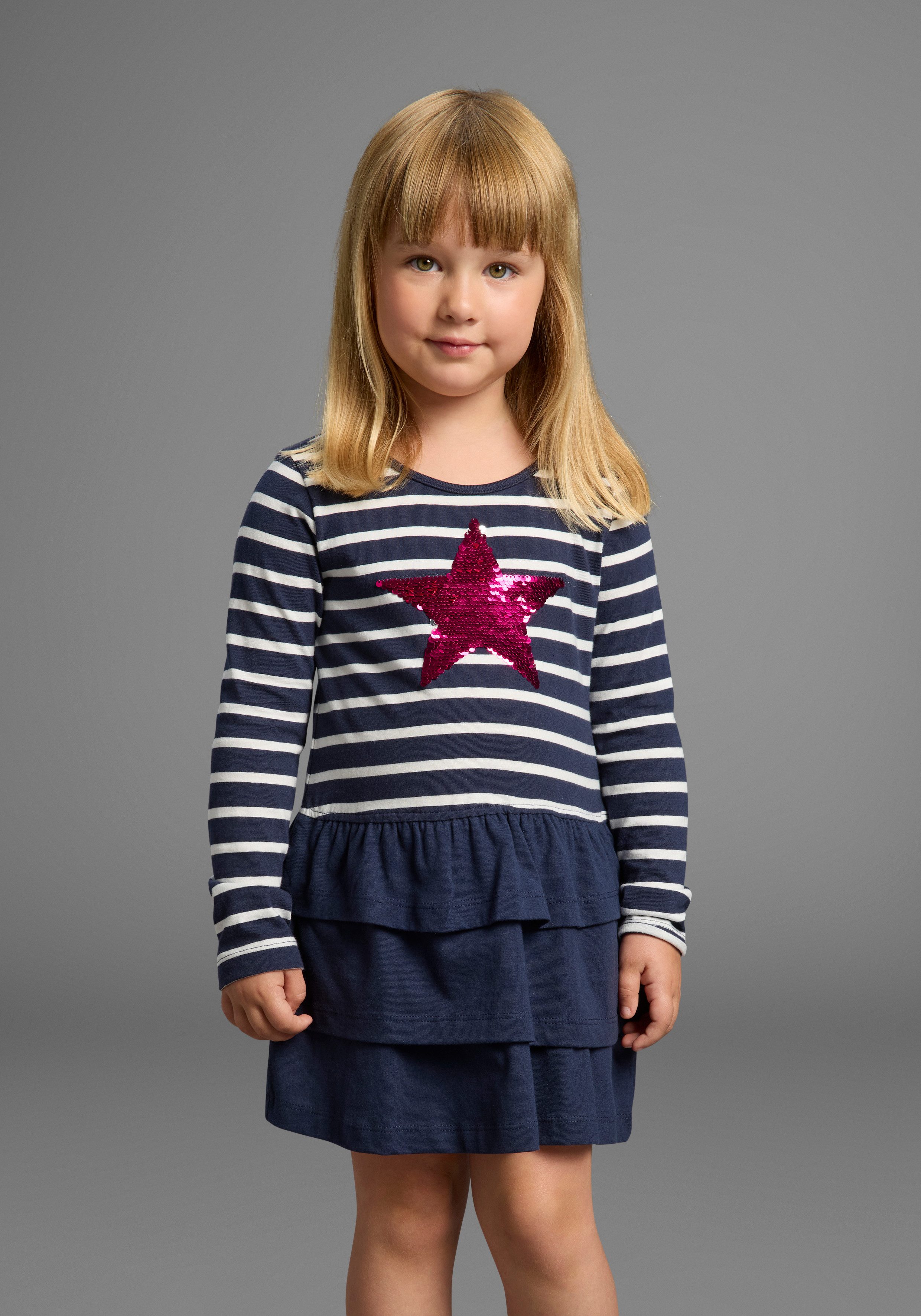 KIDSWORLD Jerseykleid für kleine Mädchen für Partys und besondere Anlässe, kniefreie Länge, modischer Stil