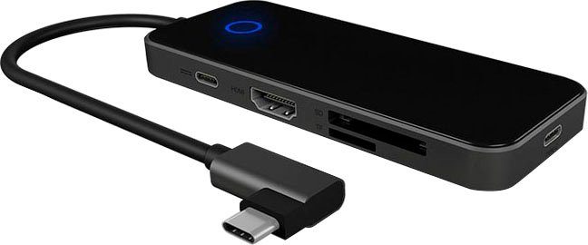 Raidsonic Laptop-Dockingstation ICY BOX USB Type-C DockingStation mit integriertem Kabel