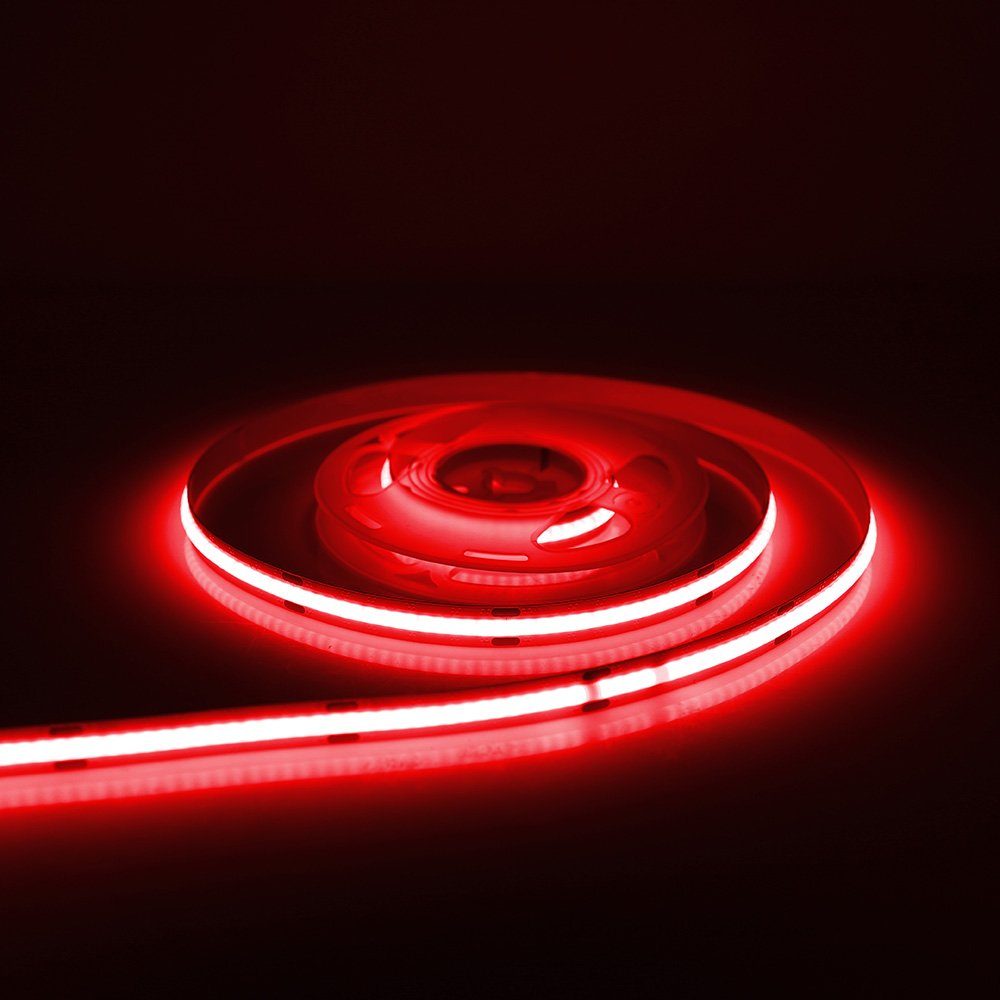 Rosnek LED-Streifen 0,5/1/2M, 5V, Biegbares Lichtstripe, USB, LED COB Stripe Leiste Lichtband Lichterkette Rot | LED-Stripes