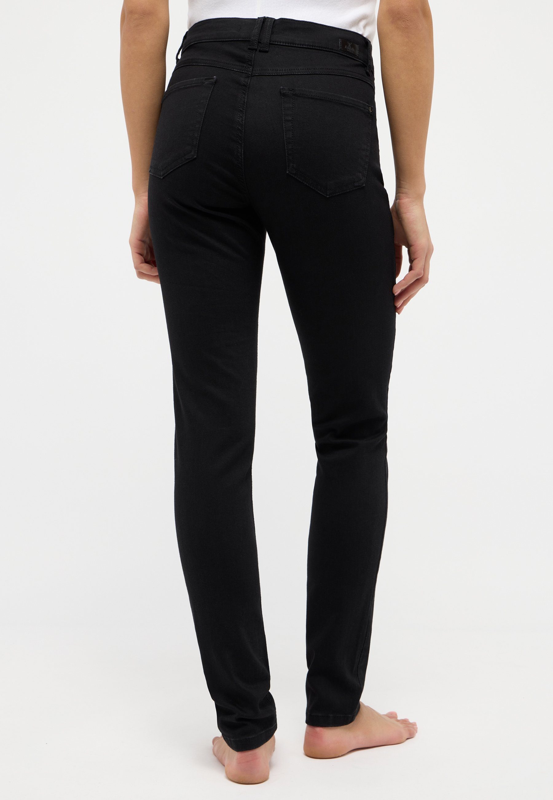 Slim-fit-Jeans Skinny mit schwarz authentischem Jeans Button Denim ANGELS
