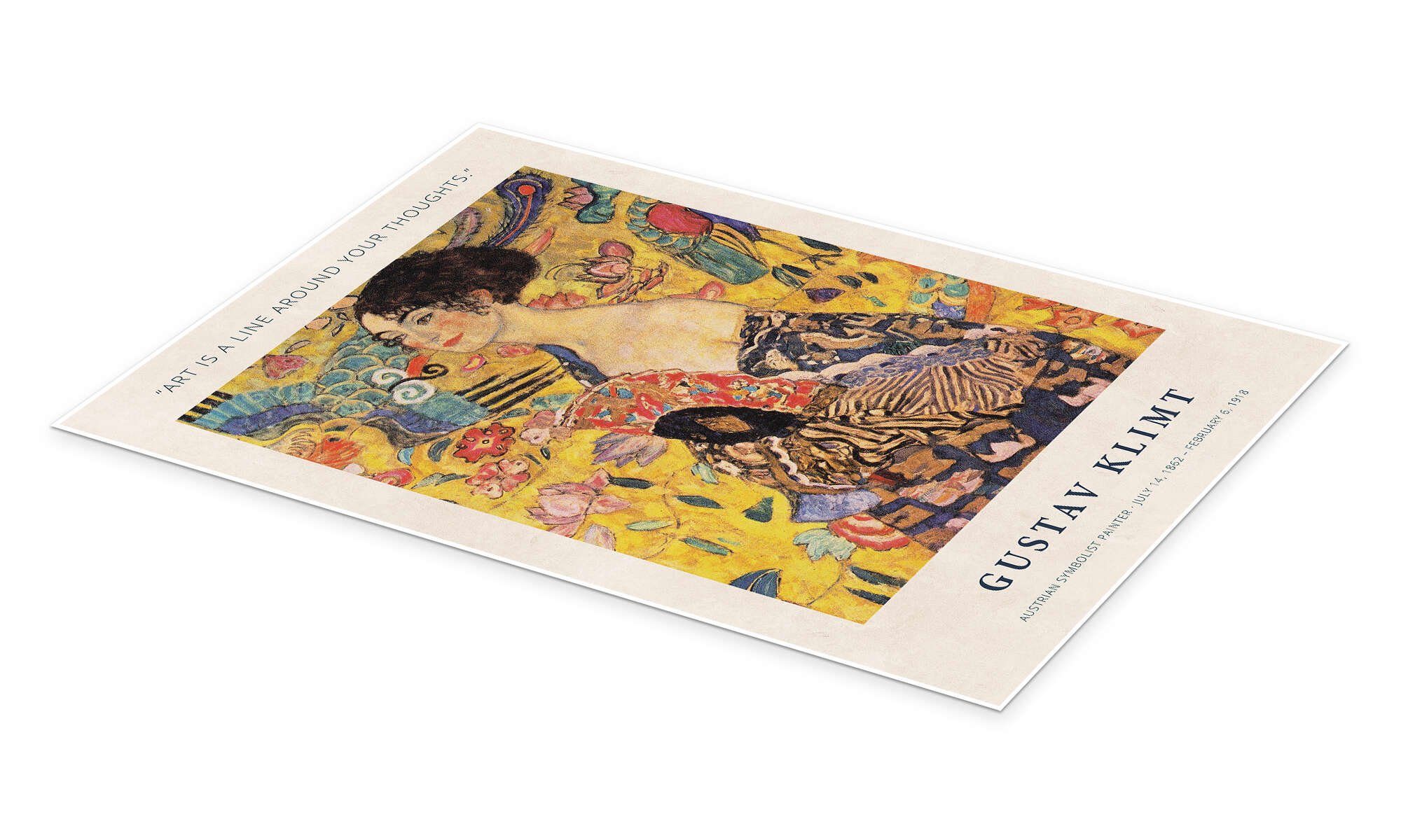 Posterlounge Wandbild Art is a Line around Your Thoughts, Gustav Klimt, erhältlich als Poster, Leinwandbild, Wandsticker oder Acrylglasbild