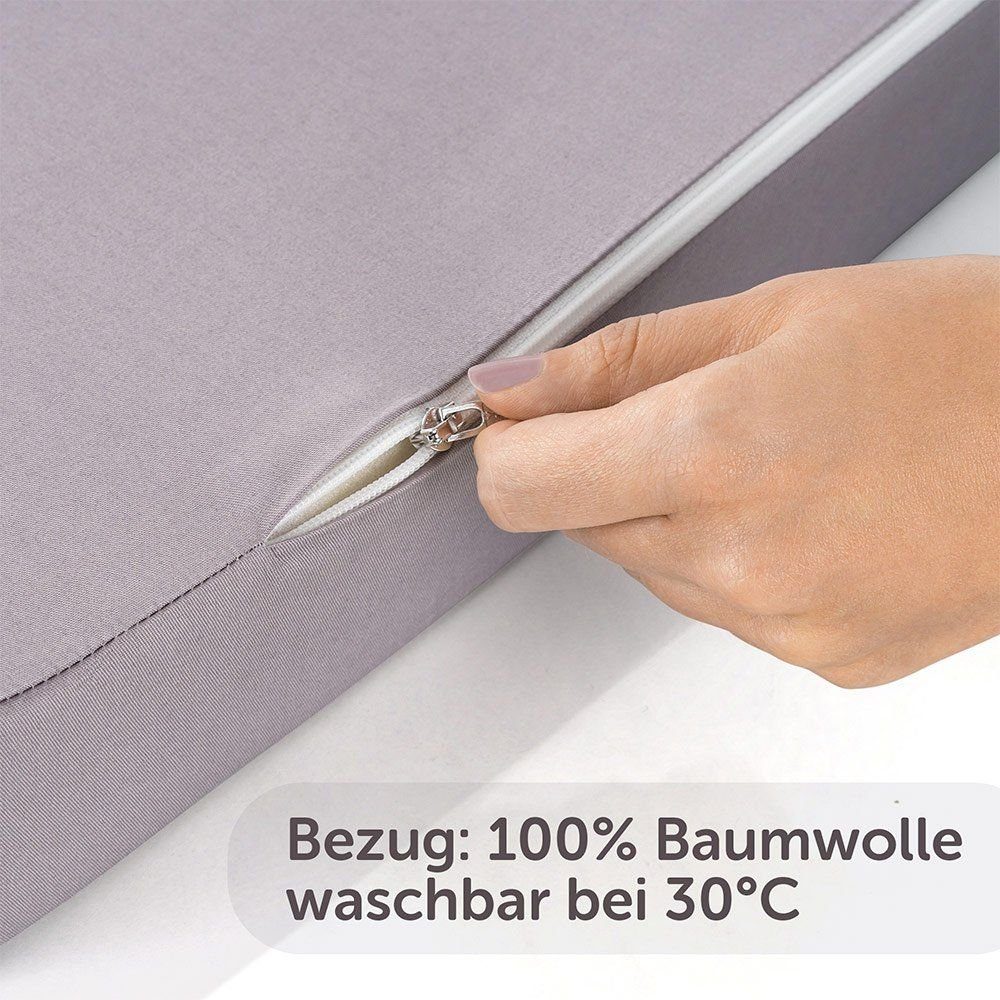 Reisebett-Matratzen Komfort - Grau, Alvi®, 6 cm hoch, Reisebettmatratze 60x120 cm Matratze für Baby Reisebett atmungsaktiv