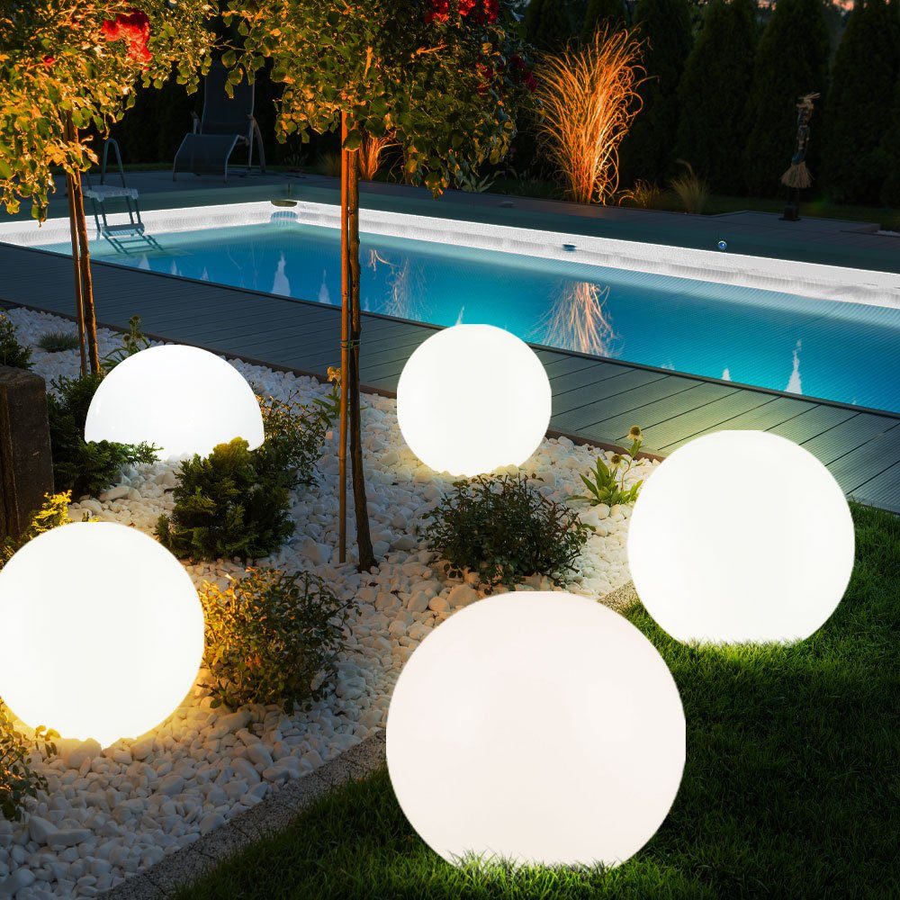 Globo LED Solarleuchte, LED-Leuchtmittel Weg Wand Steck Warmweiß, Garten Leuchten Solar fest verbaut, Beleuchtung Außen LED