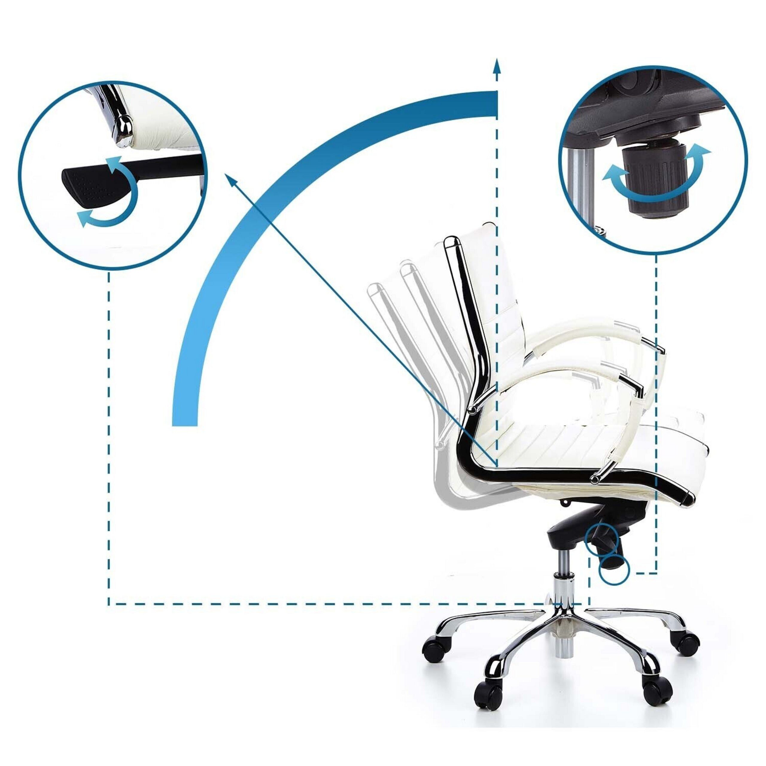 hjh OFFICE Chefsessel Profi Chefsessel Parma 10 Leder mit Armlehnen, Drehstuhl Bürostuhl ergonomisch
