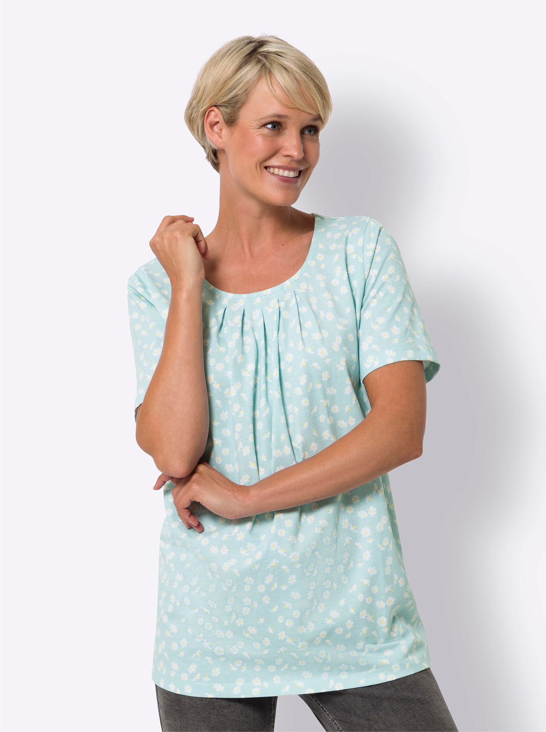 Sieh an! T-Shirt Longshirt Kurzarm günstig online kaufen