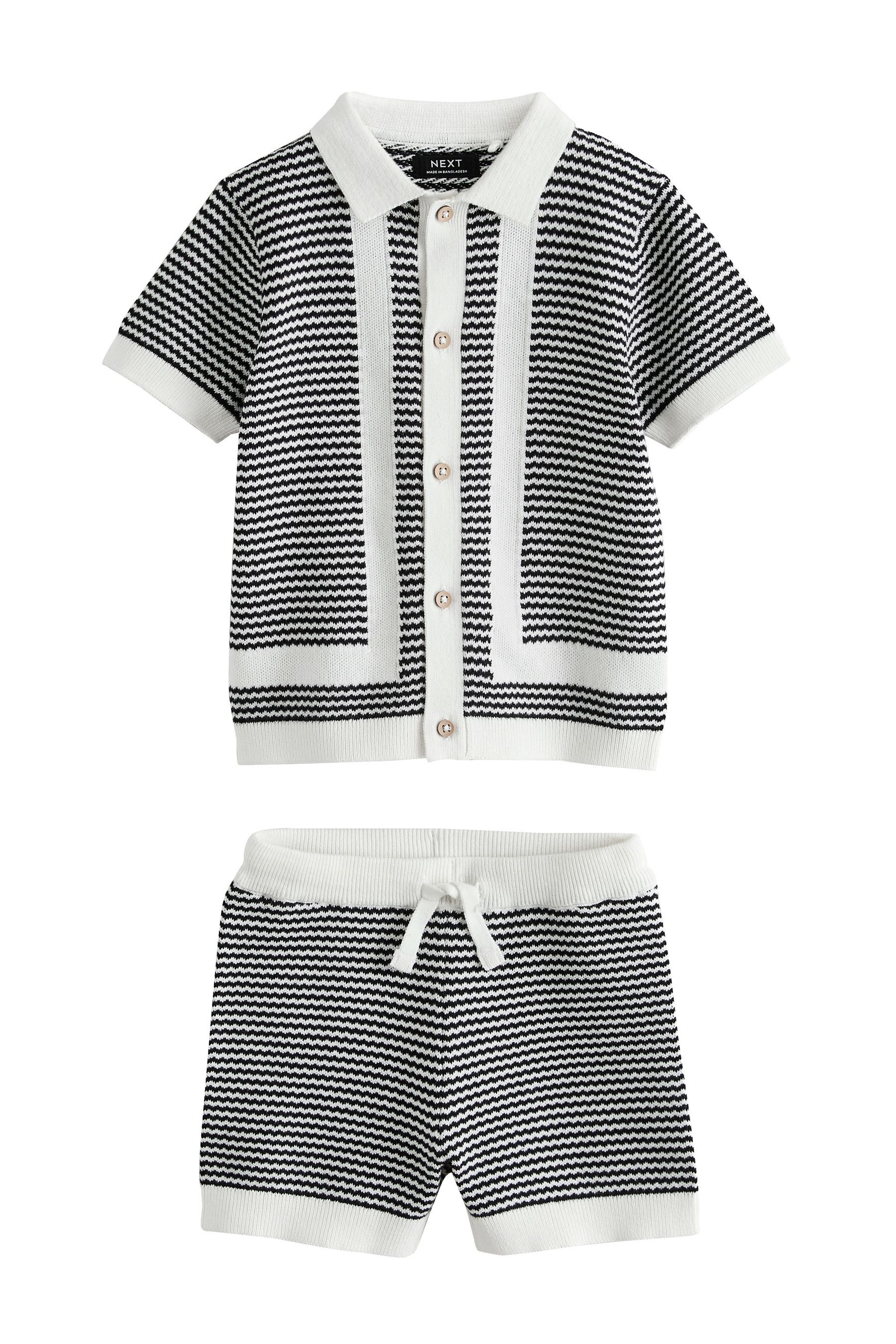 Shirt & Shorts Gestricktes Polohemd und Shorts im Set