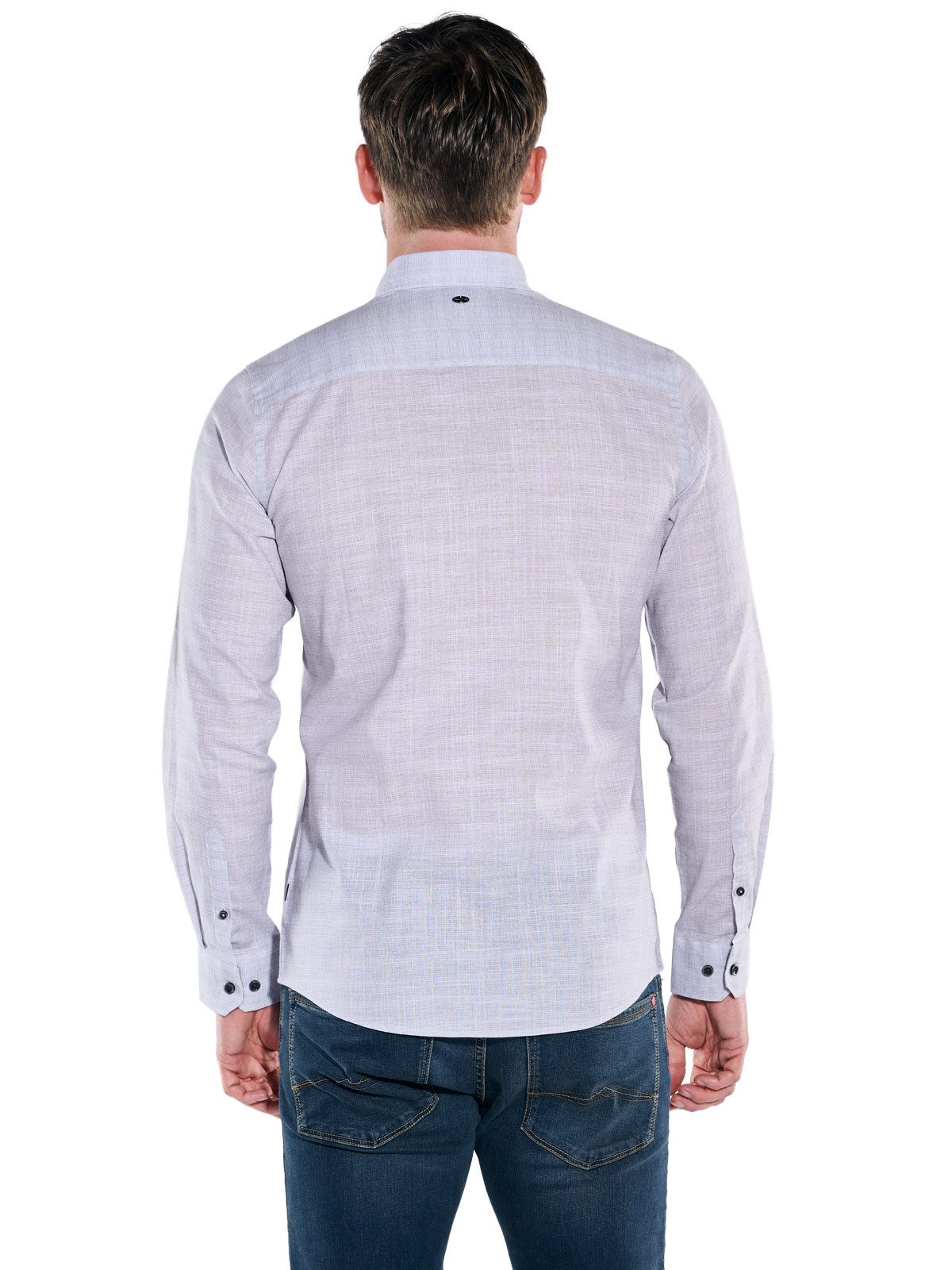 Engbers Langarmhemd Herren Hemd "My Favorite", Silbergrau