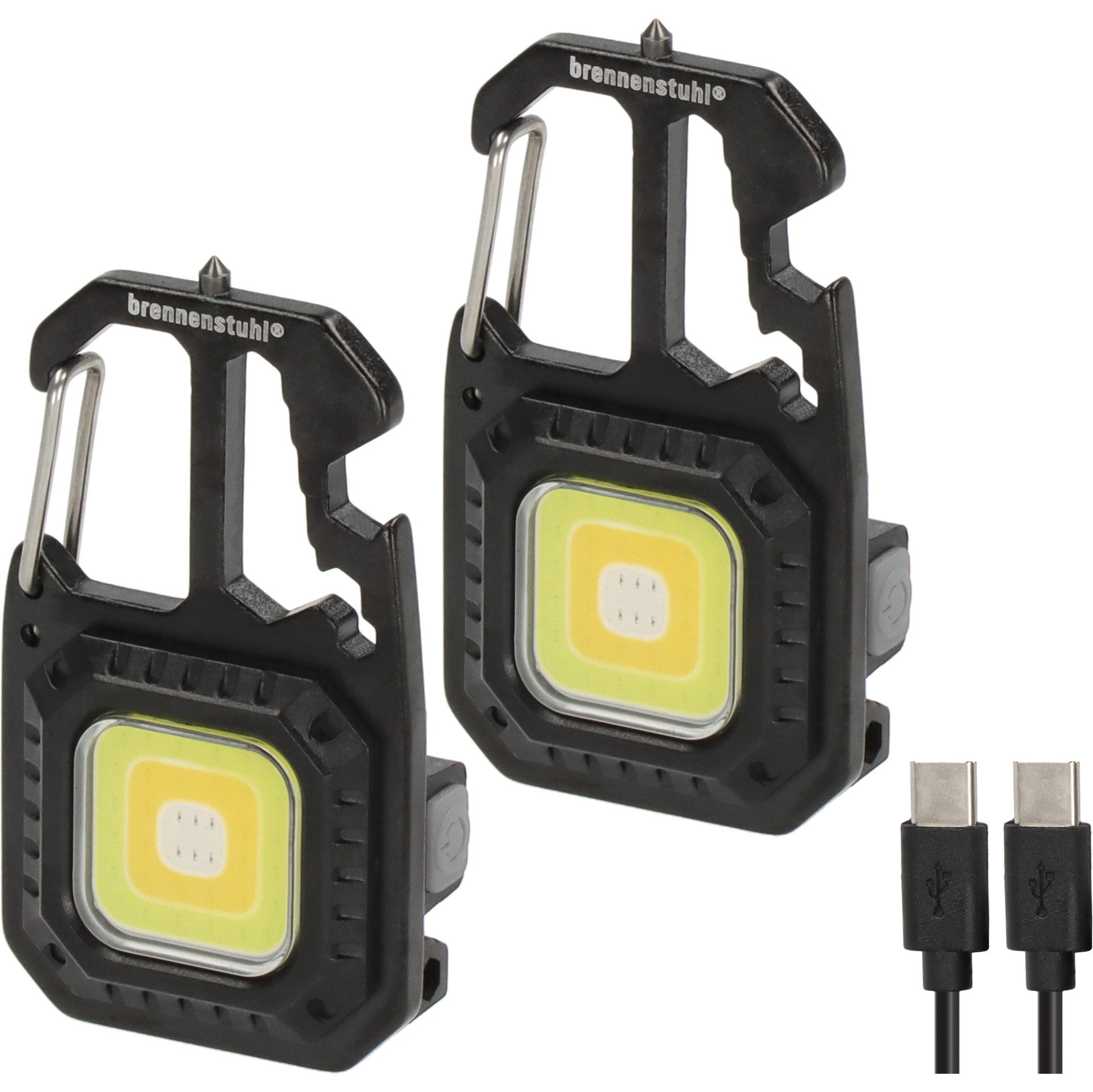 Brennenstuhl Taschenlampe Mini LED Taschenlampe MTL 600 AD2 2er Set Akku Werkstattlampe, 600lm