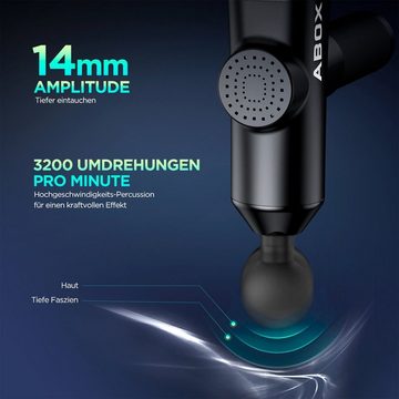 ABOX Massagepistole Hero 1, 6-tlg., 6 Massageköpfen 30 Geschwindigkeiten