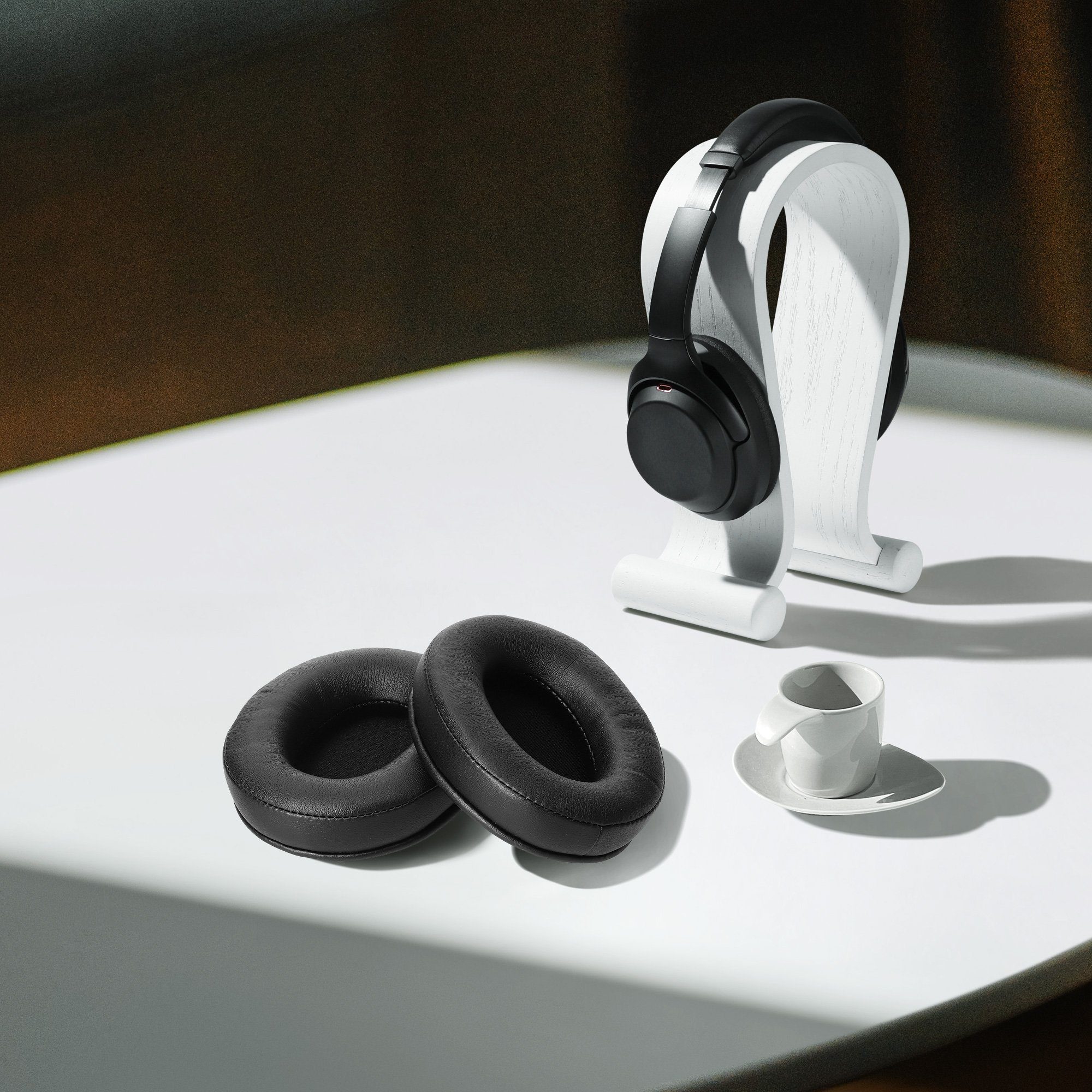 kwmobile 2x Ohr Polster für Kingston Hyper X Cloud Alpha,S/Flight,S Ohrpolster (Ohrpolster Kopfhörer - Kunstleder Polster für Over Ear Headphones) – Bild 5 von 5