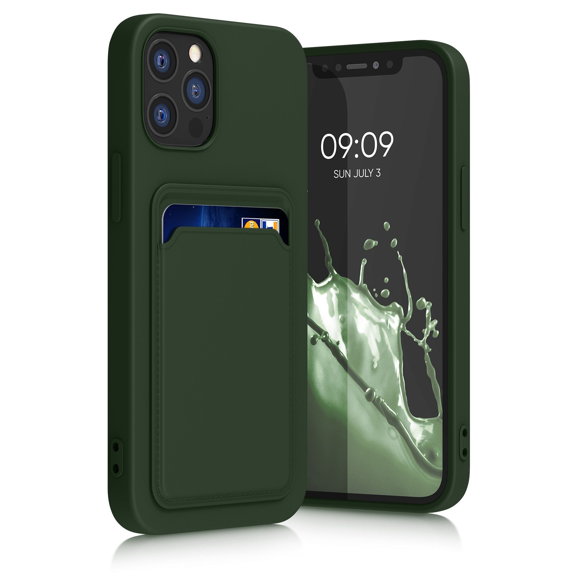 kwmobile Handyhülle Hülle für Apple iPhone 12 / 12 Pro, Handyhülle mit Fach für Karten - Handy Cover Case