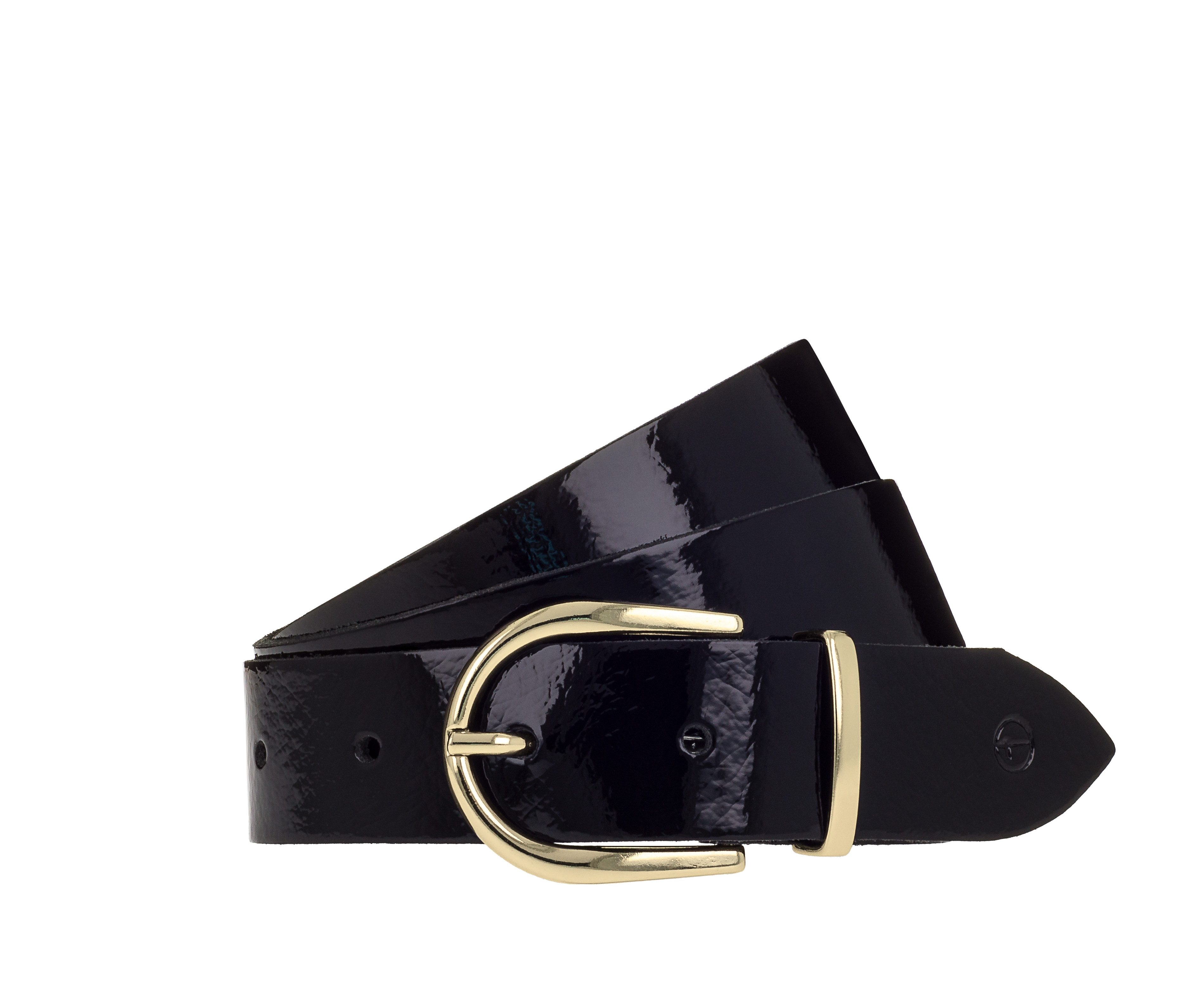 Tamaris Ledergürtel "Ellen Gold" mit 3 cm Breite, in glänzendem Goldton, unifarben