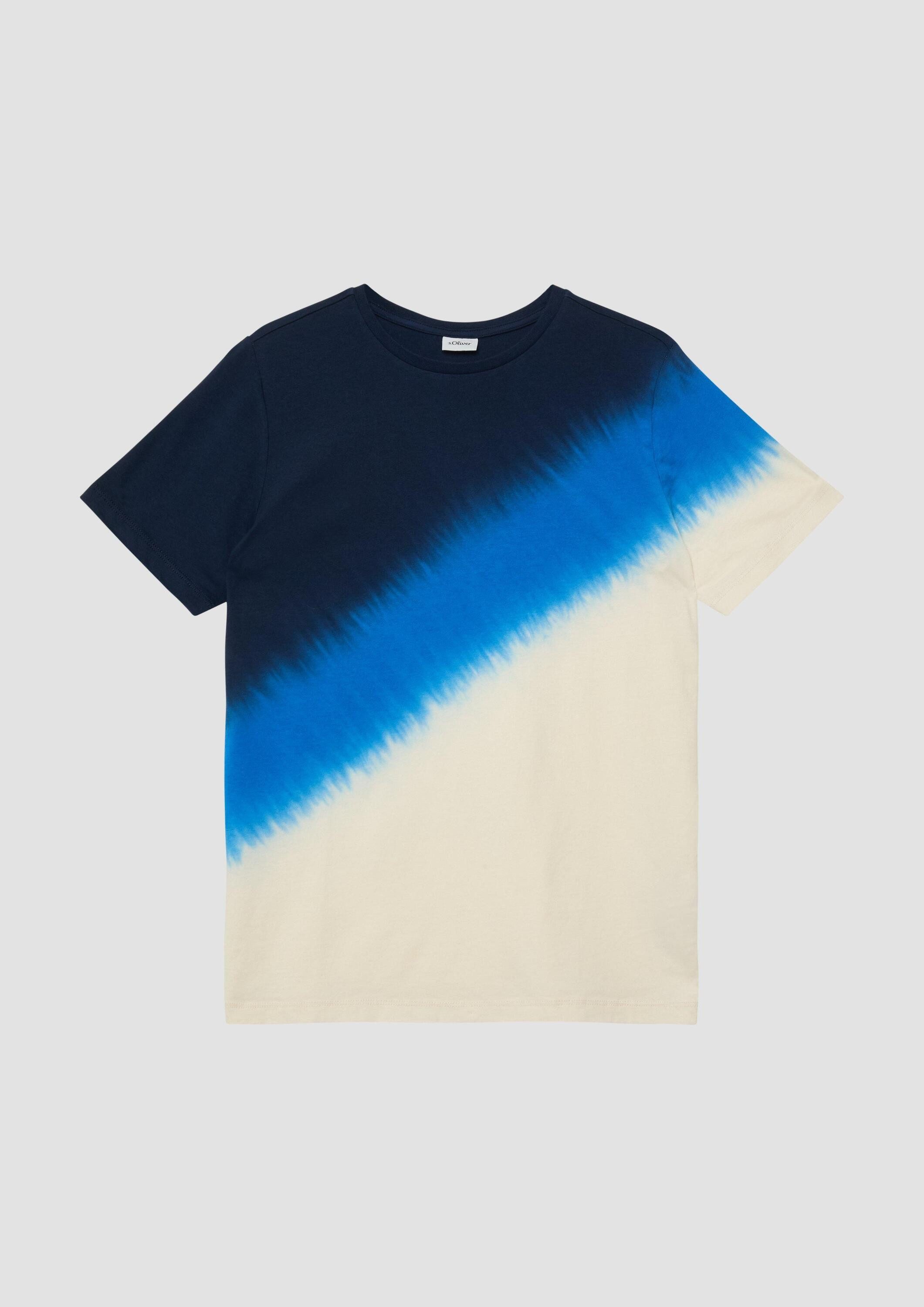 s.Oliver Kurzarmshirt T-Shirt T-Shirt mit Dip-Dye-Effekt