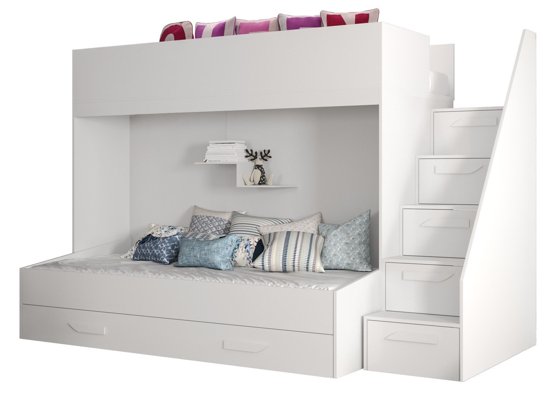 ABIKS MÖBEL Etagenbett PARTY 16 Hochbett für Kinder, Jugendliche mit Stauraum