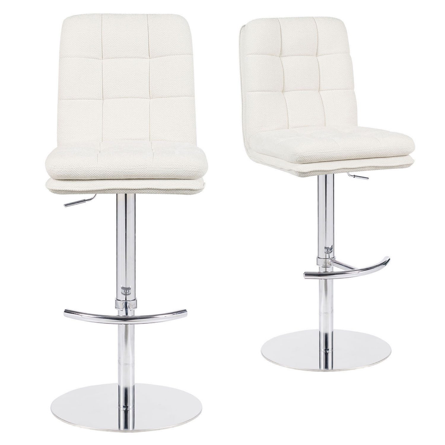 DUBI Меблі Barhocker Juno 2er-Set, Chrom, 360° drehbar, höhenverstellbar im 2er-Set