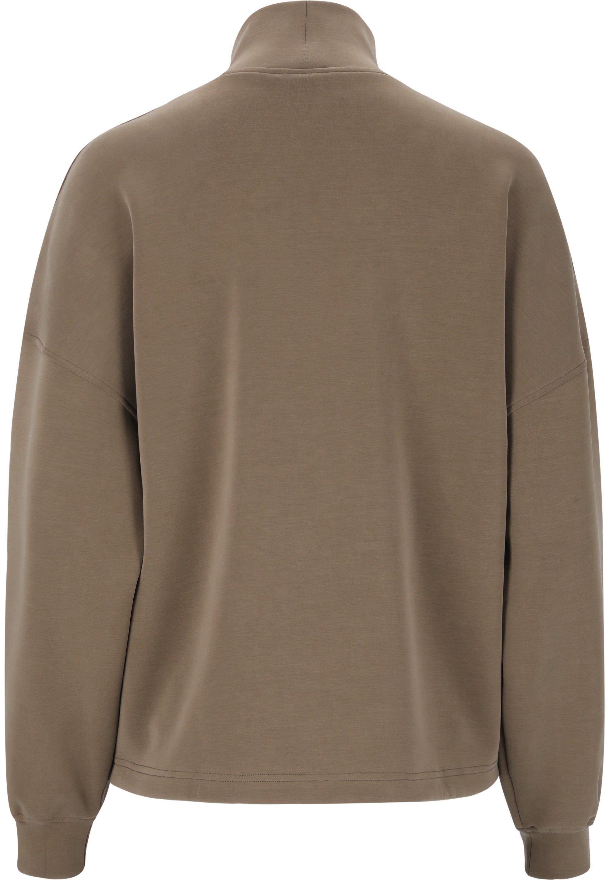 mit und hohem Tragekomfort Kragen camelfarben ATHLECIA Paris Sweatshirt