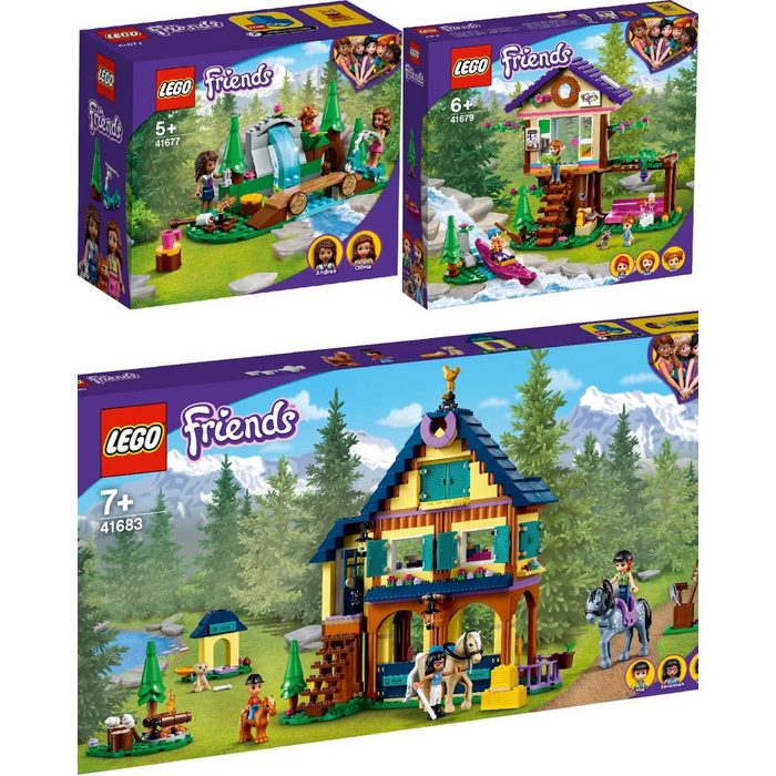 LEGO® Konstruktions-Spielset Friends 3er Set: 41677 Wasserfall im Wald + 41679