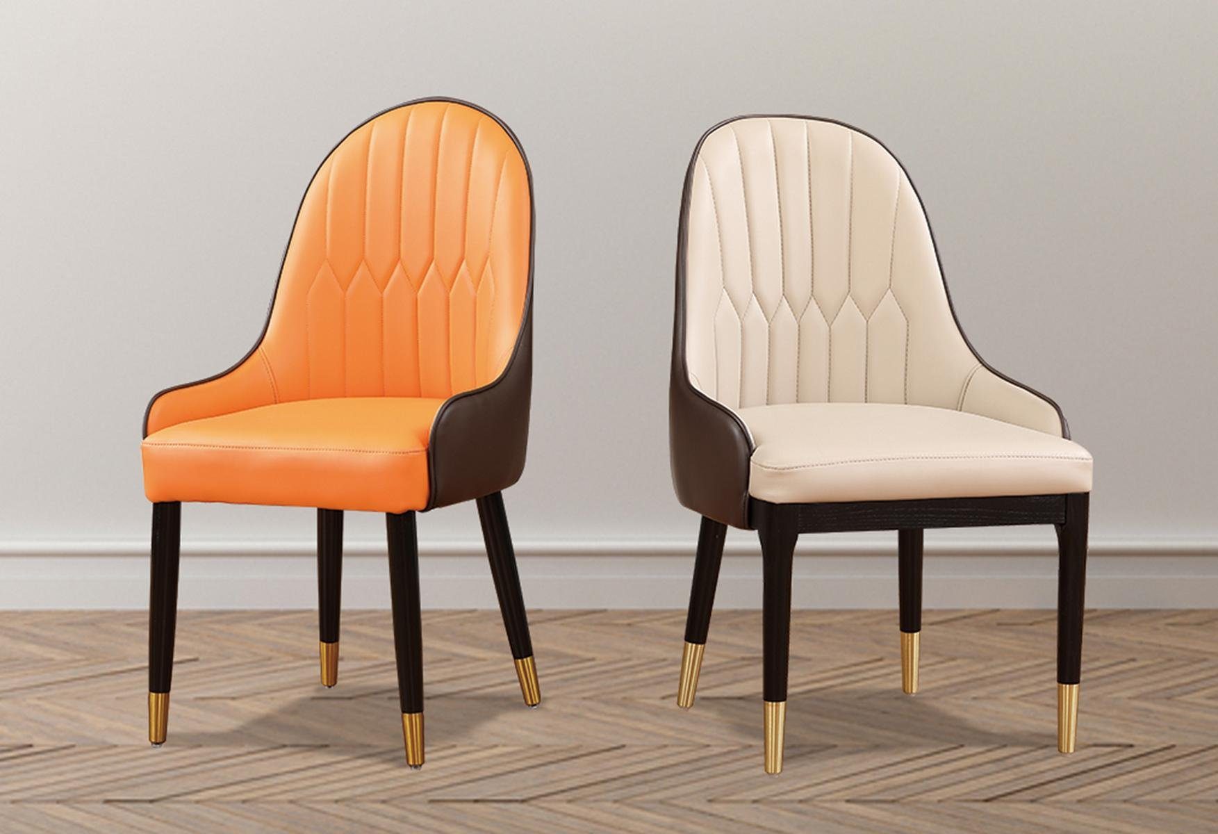 JVmoebel Esszimmerstuhl Polstersessel Esszimmerstuhl Textil Orange für Wohnraum, Made in Europa