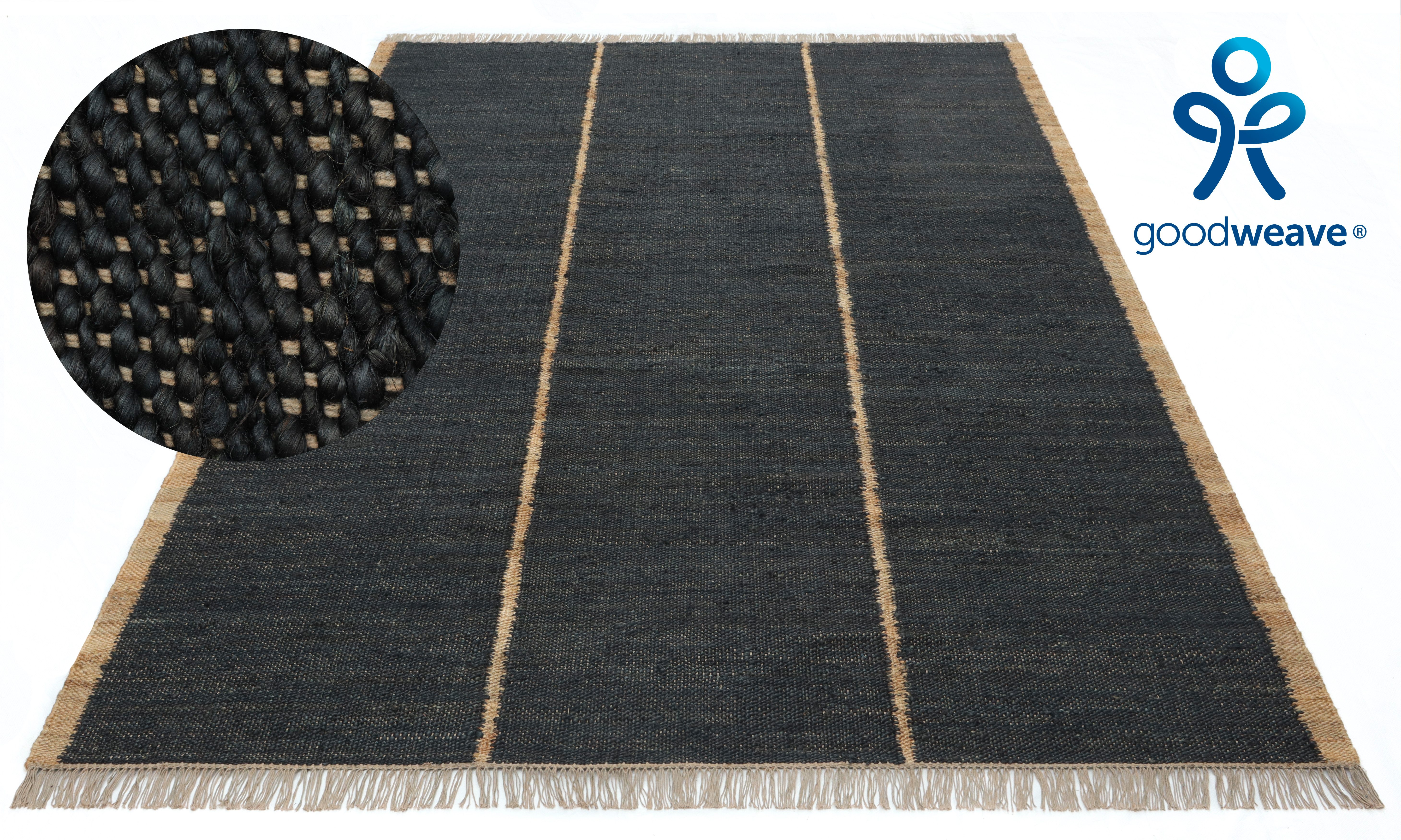 LeGer Home by Lena Gercke Teppich Lenia, handgewebt, Jute, rechteckig, Höhe: 10 mm, mit Fransen, Teppich, Wohnzimmer, Schlafzimmer, Esszimmer