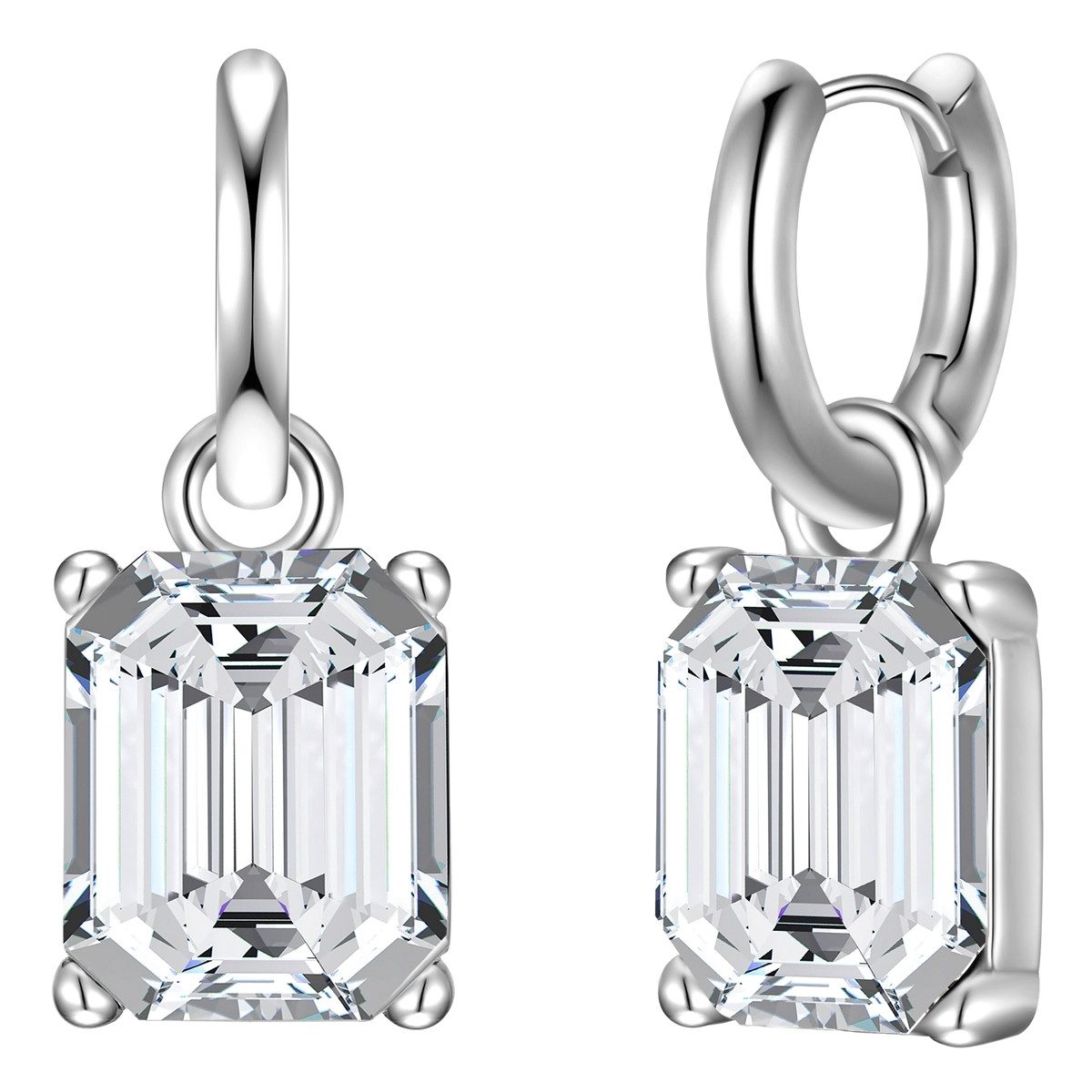 Yokoamii Paar Creolen silber, mit Glas