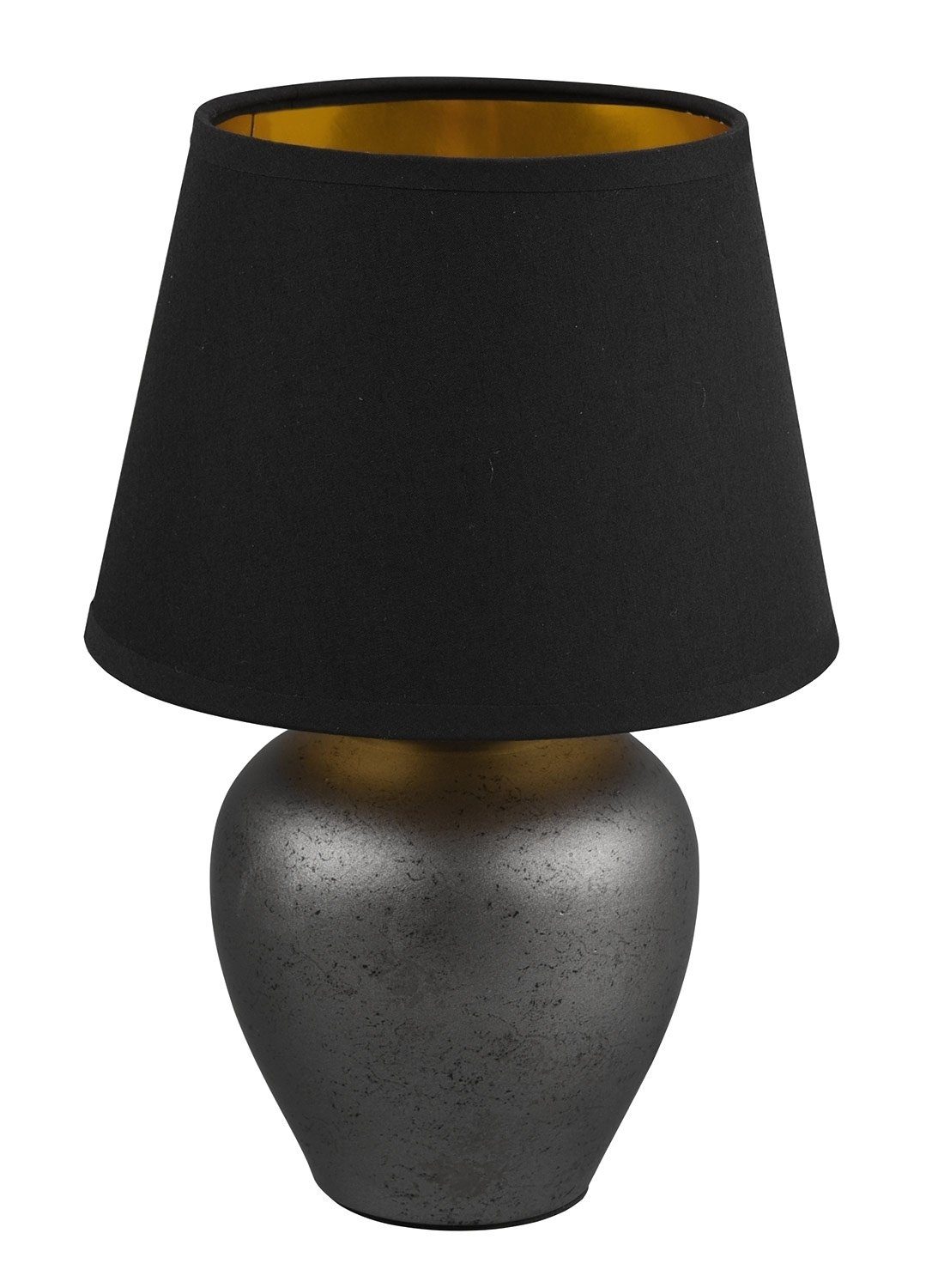 Reality Leuchten Tischleuchte ABBY, Schwarz, Goldfarben, Keramik, Höhe 26 cm, ohne Leuchtmittel, Tischlampe, 1-flammig