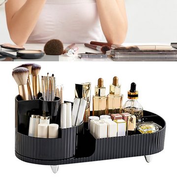 FUROKOY Make-Up Organizer Make-Up Organizer, Kosmetik Aufbewahrungsbox drehbare 360°Drehbarer, Schminktisch Zubehör,großes Fassungsvermögen,perforationsfei Trennwand